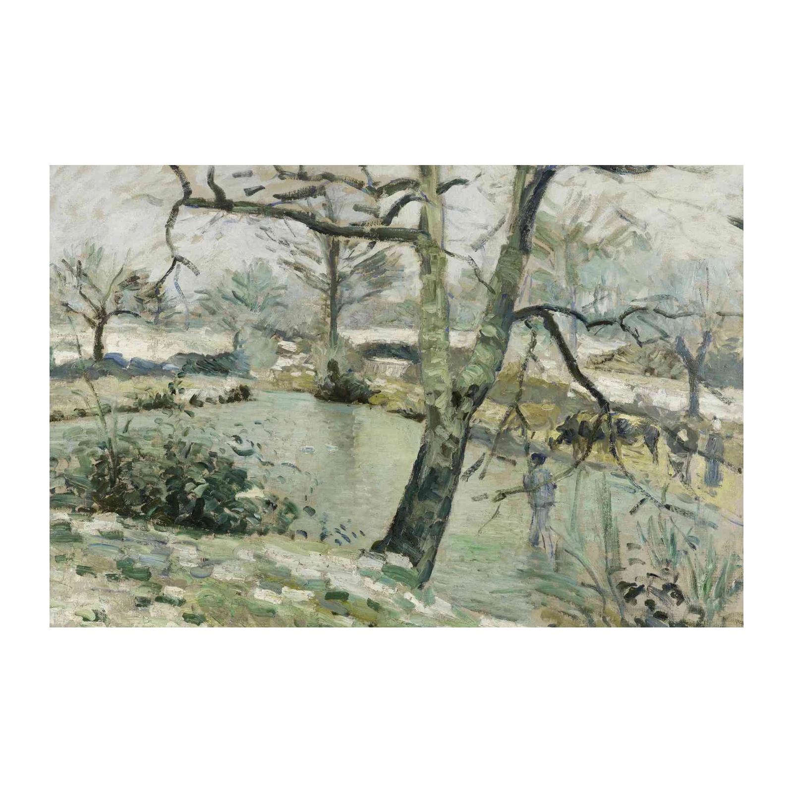 Tranquil River Landscape Impressionist Wall Art