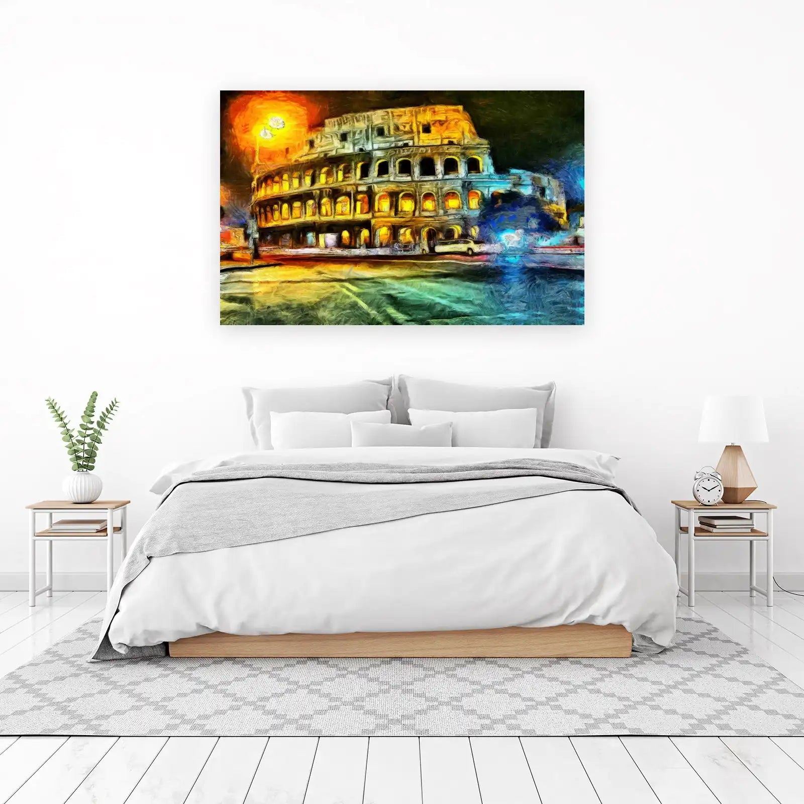 Vibrant Colosseum Night Scene Wall Art