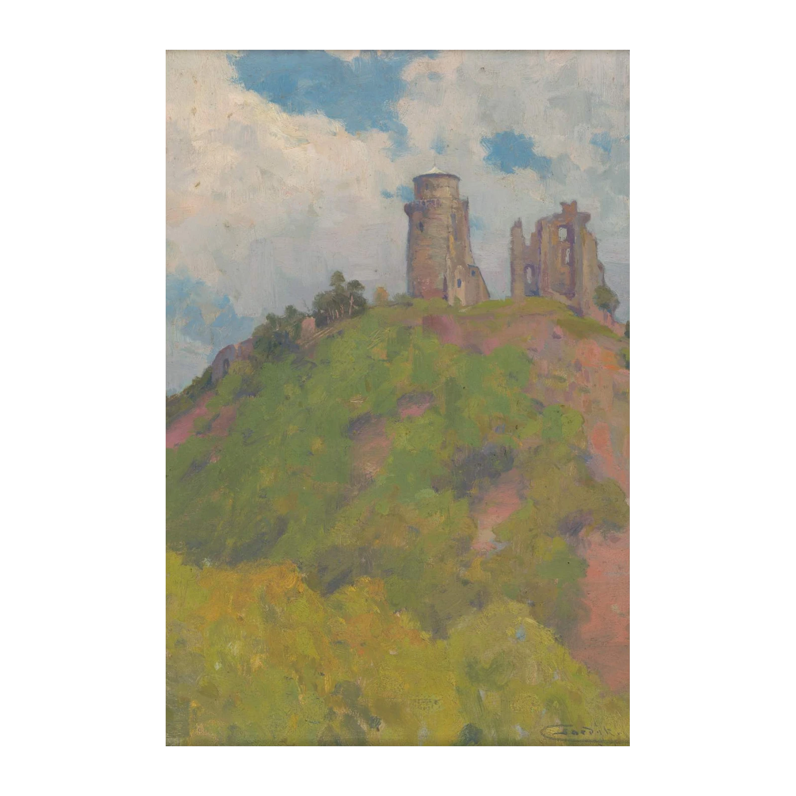Historic Castle Hilltop Landscape Wall Art