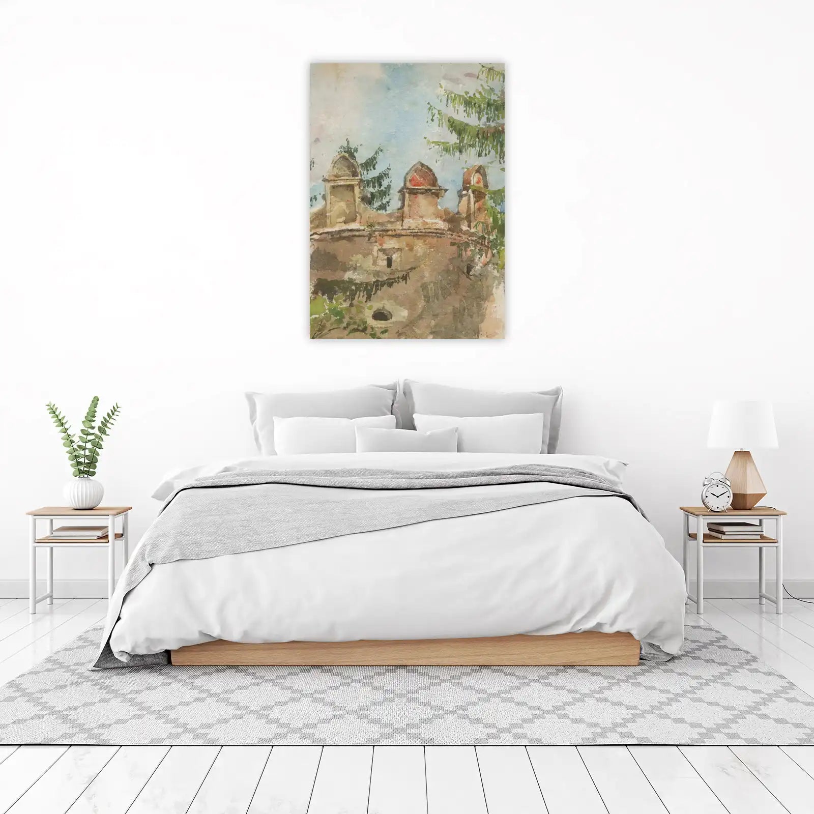Rustic European Architecture Watercolor Wall Art