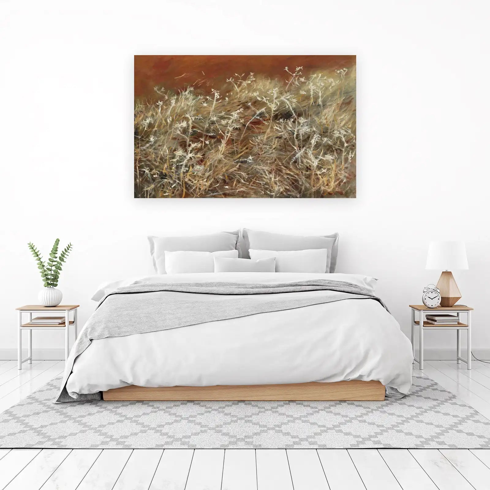 Golden Field Abstracts: Textured Grass Wall Art