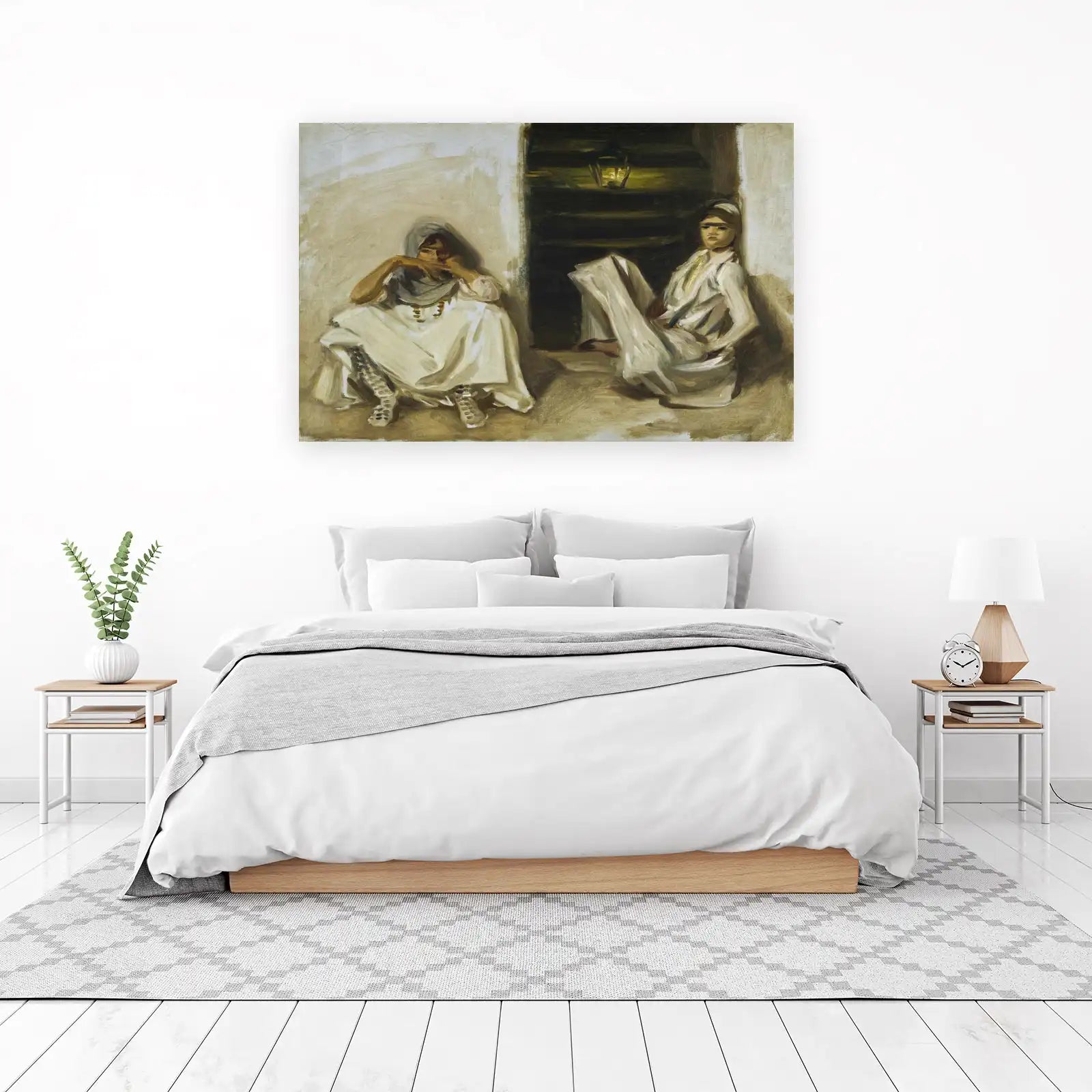 Vintage Figures Under Lantern Wall Art