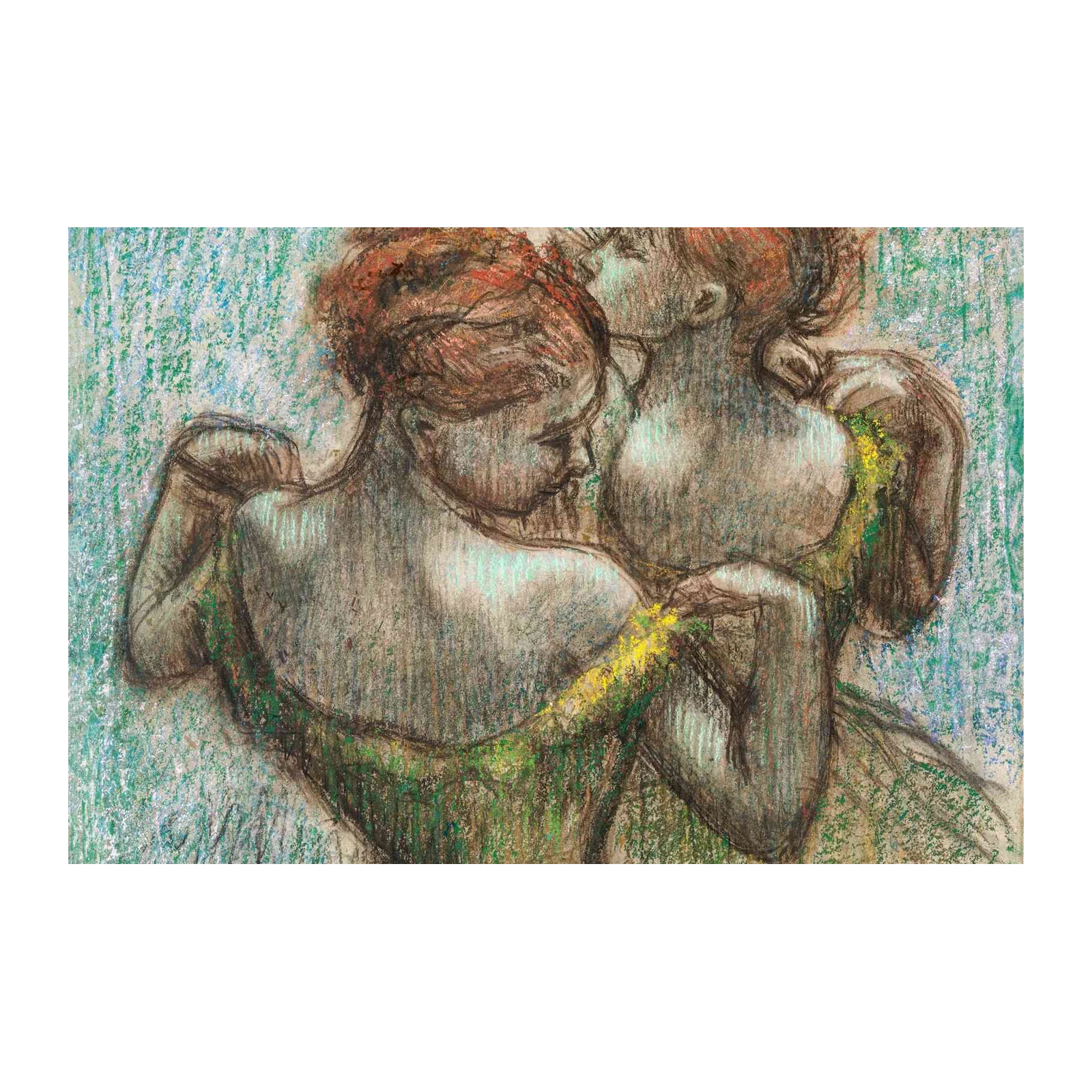 Dancers Embrace Pastel Art Wall Art