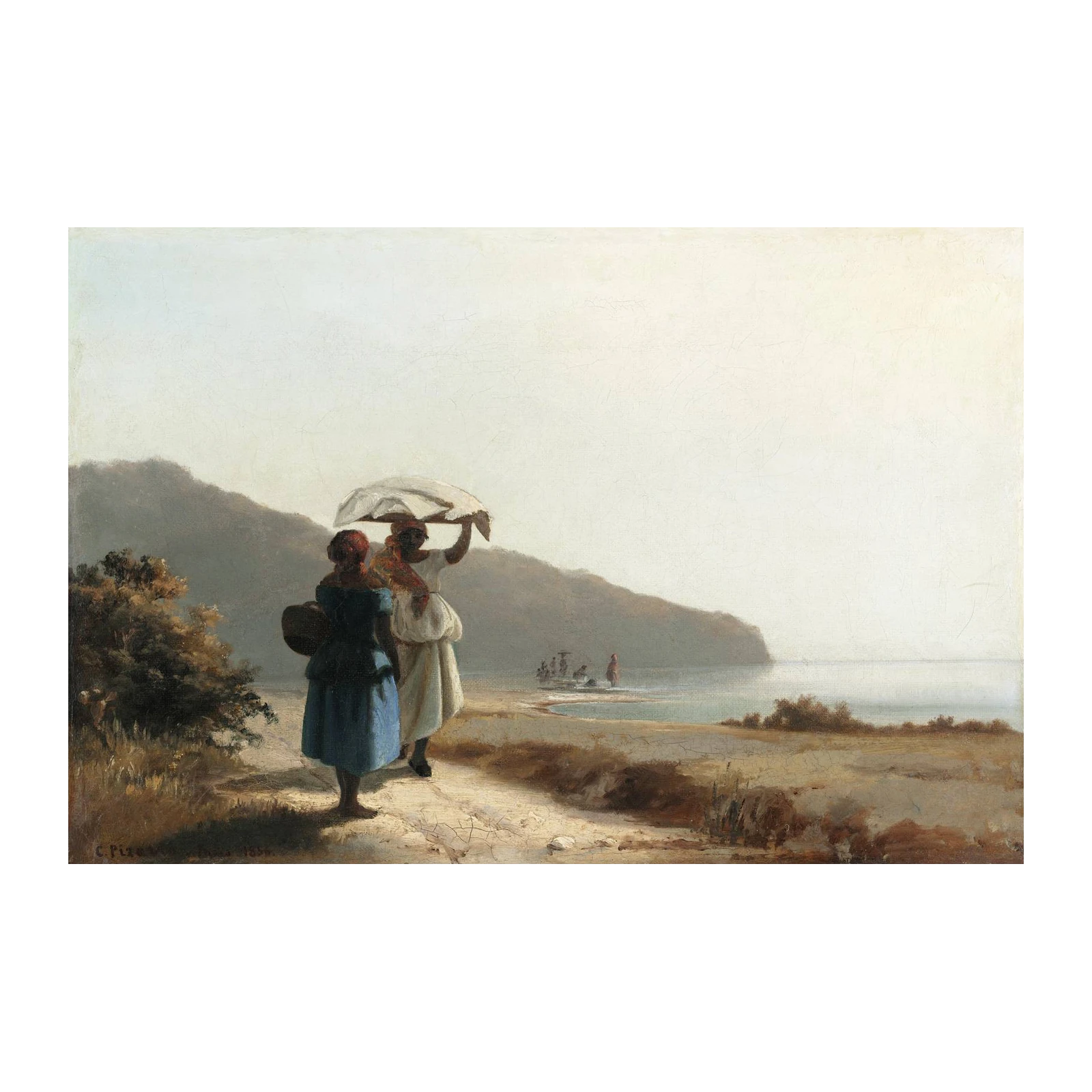 Tropical Serenity Women Under Umbrella Wall Art