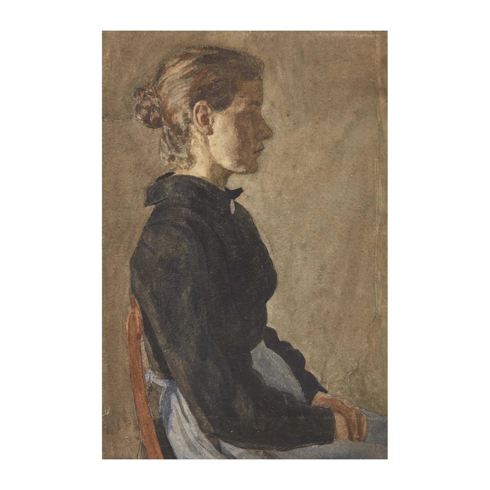 Vintage Portrait Woman Black Dress Wall Art