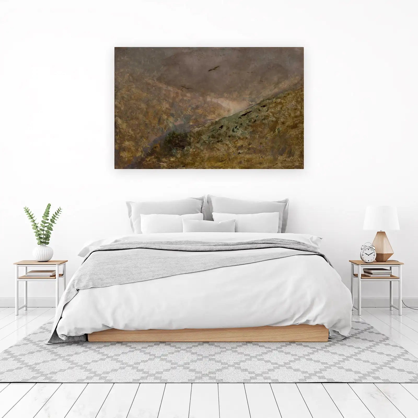 Dramatic Mountain Landscape Birds Wall Art