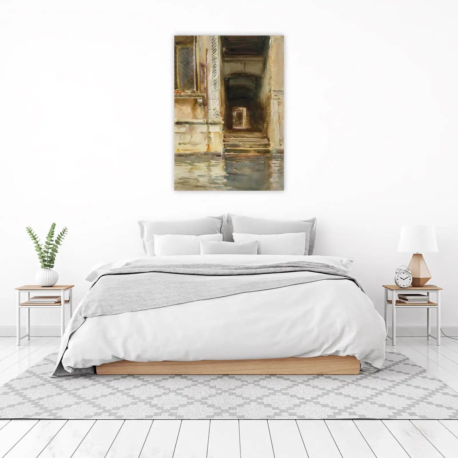 Venetian Canal Archway Watercolor Wall Art