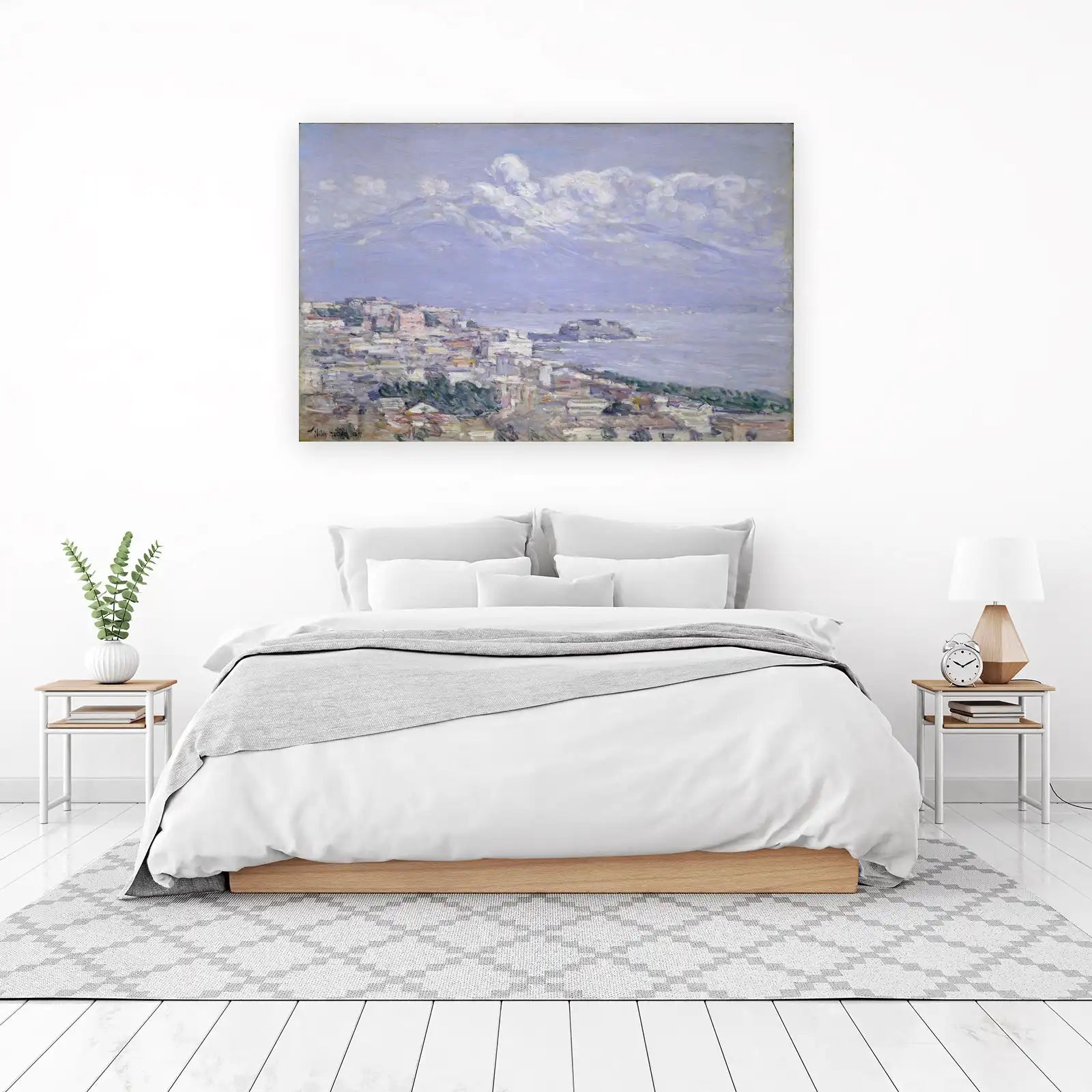 Serene Coastal Cityscape Impressionist Wall Art