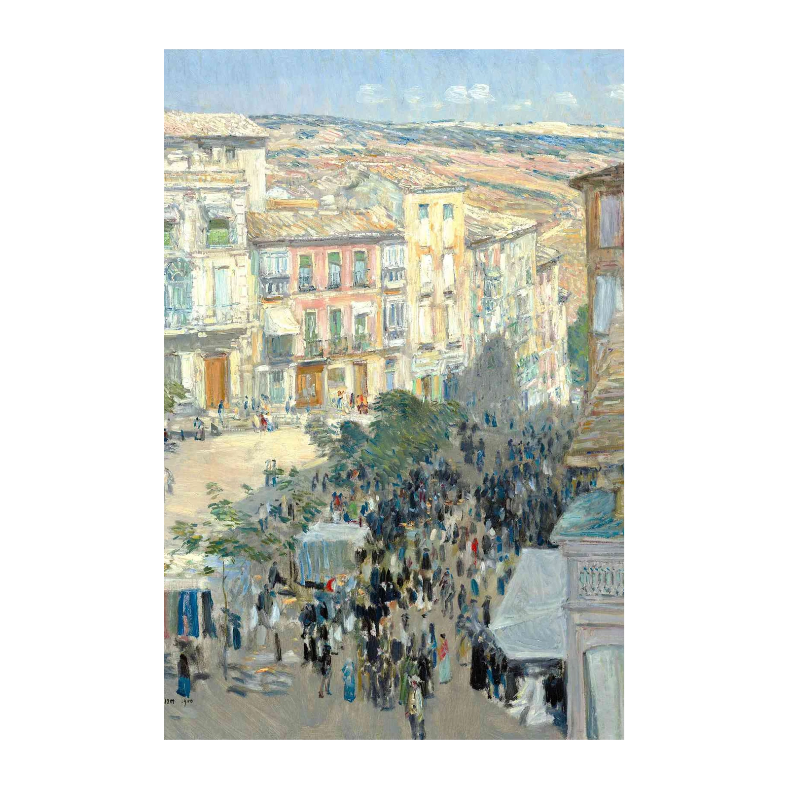Vibrant Street Scene Oil Painting Wall Art