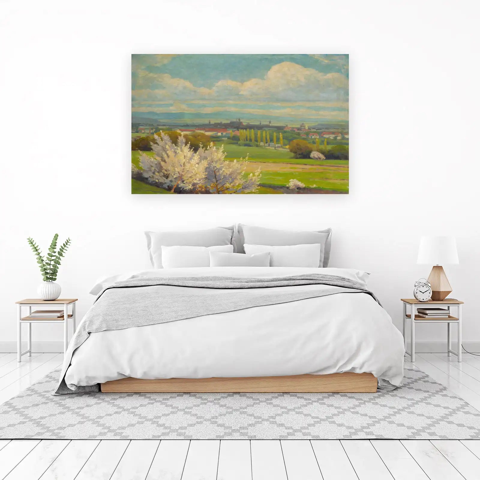 Spring Blossom Cityscape Impressionist Wall Art