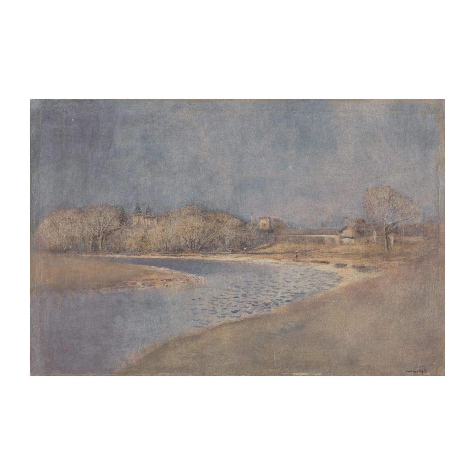 Serene Landscape River Scene Wall Art