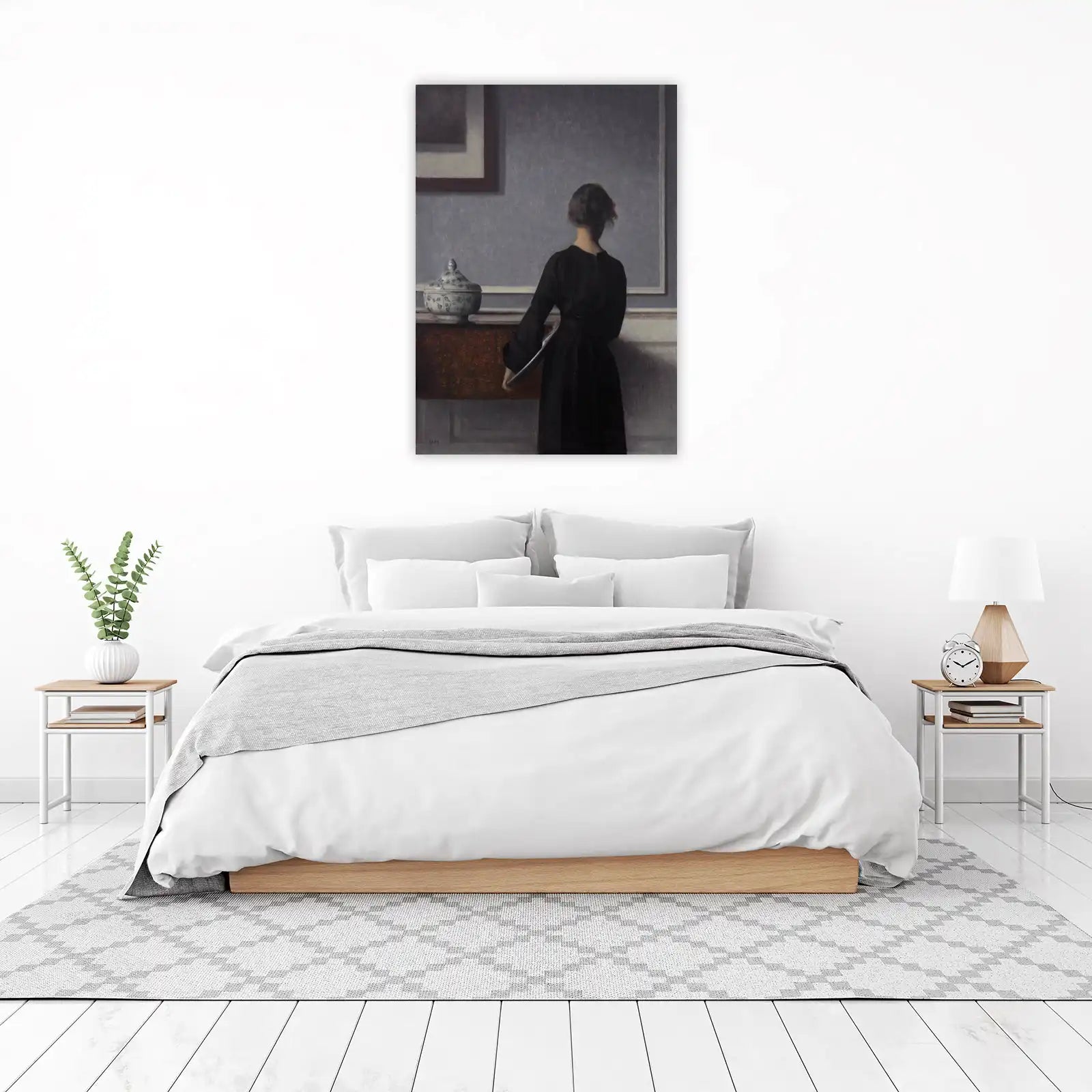 Elegant Woman in Black Dress Wall Art