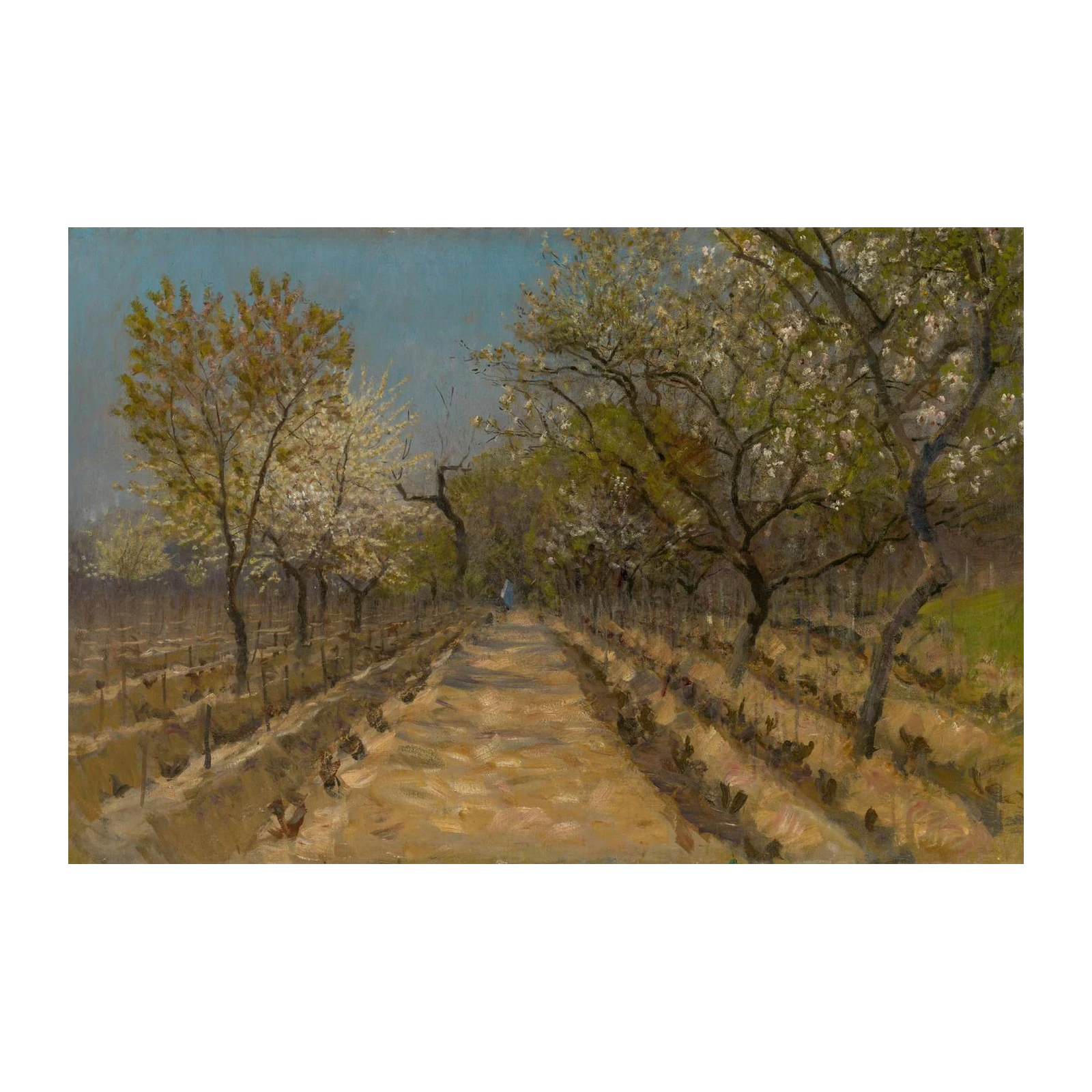 Blossoming Orchard Path Vintage Wall Art