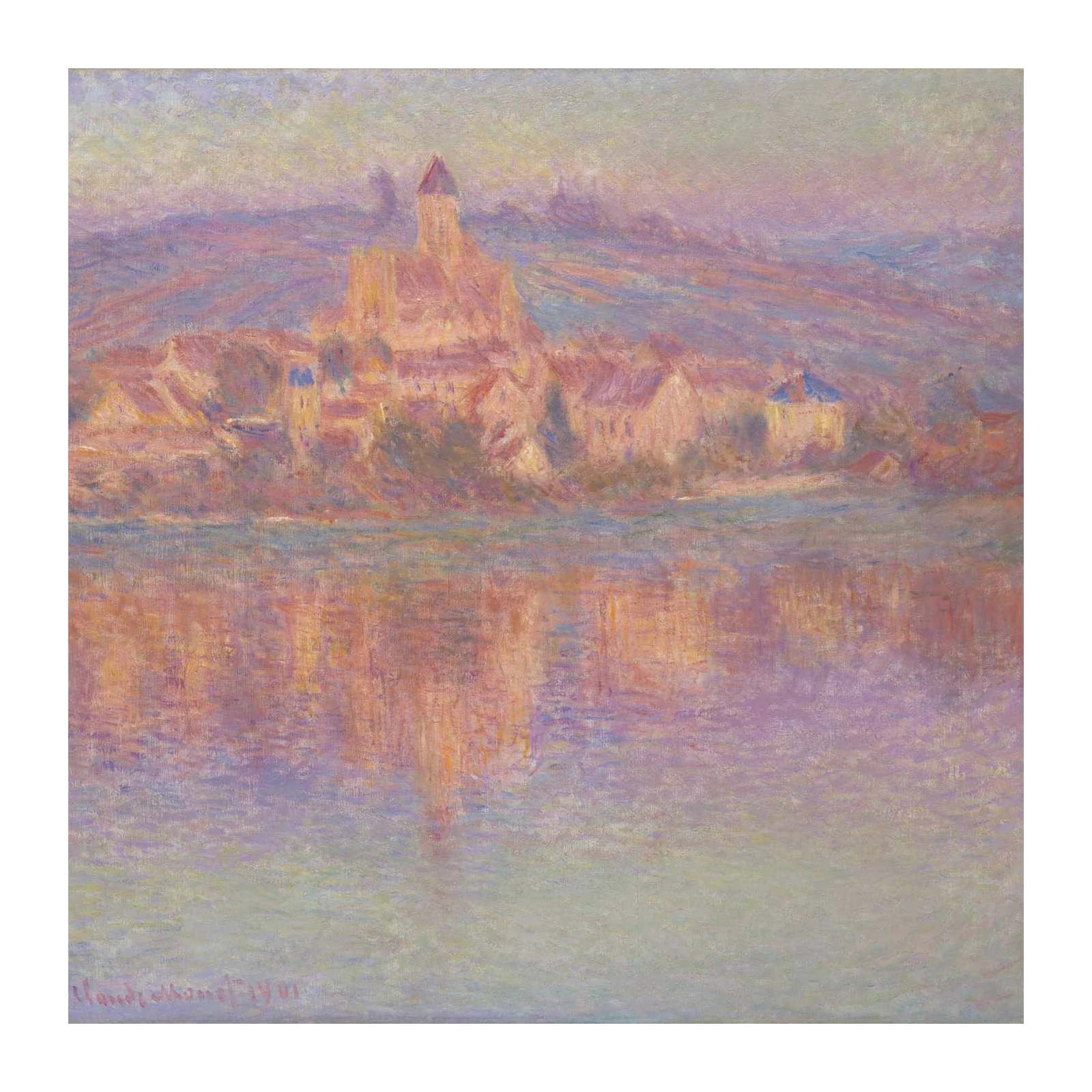 Impressionist Riverside Town Wall Art