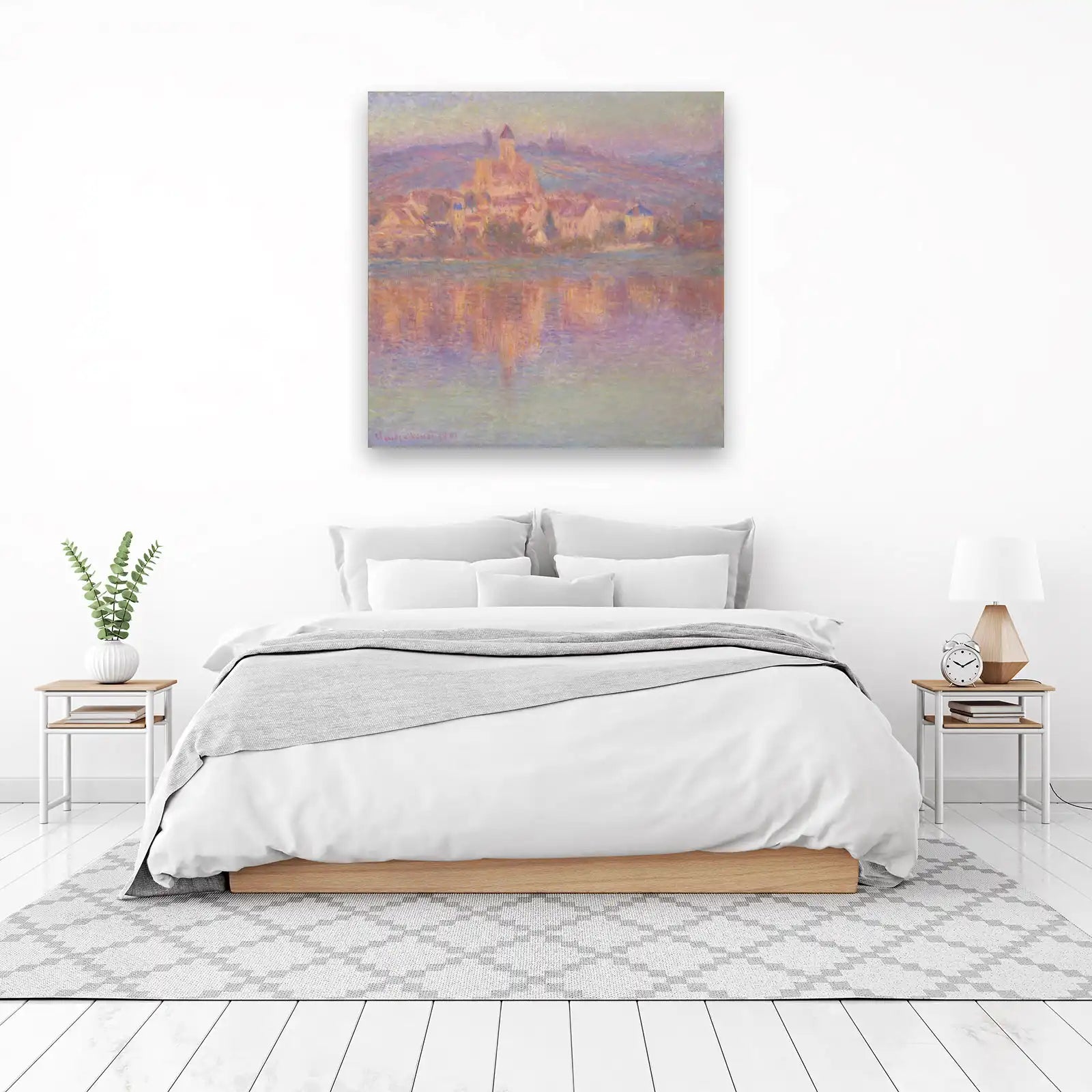 Impressionist Riverside Town Wall Art