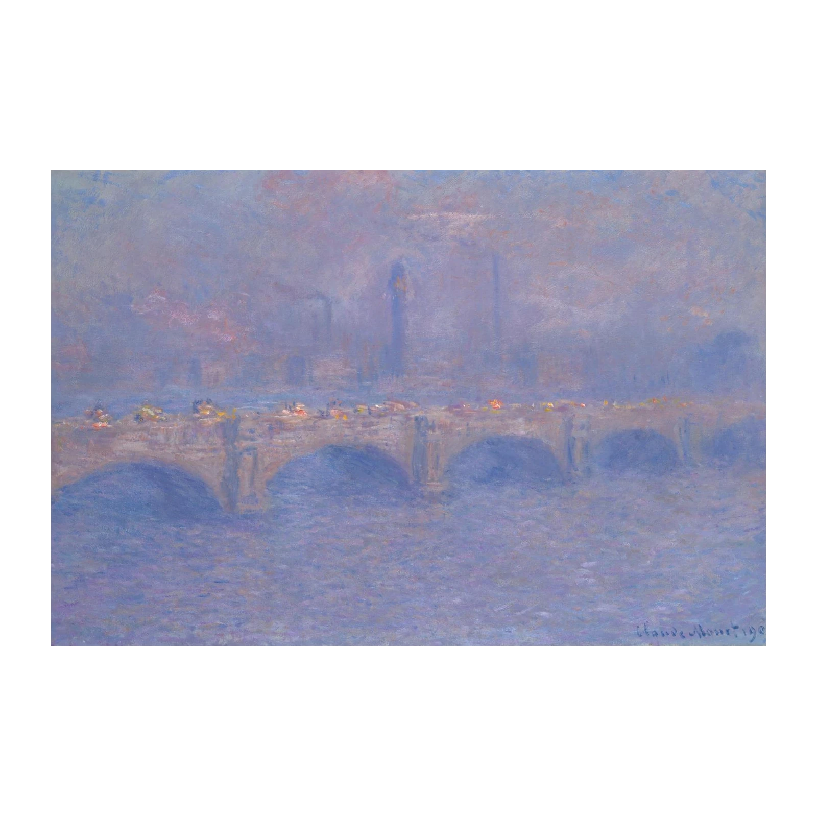 Impressionist London Bridge Foggy Morning Wall Art