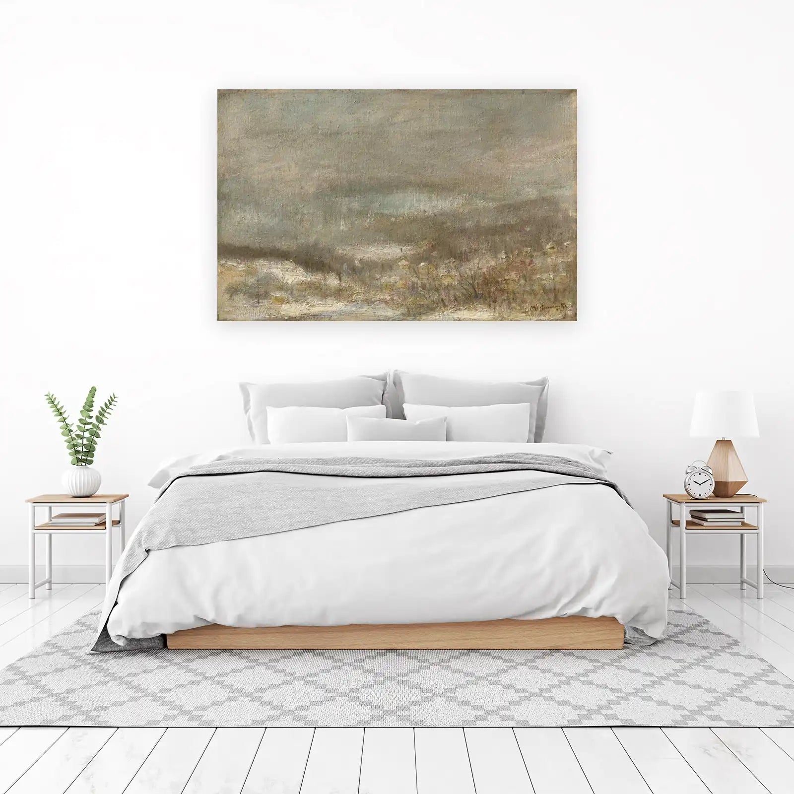 Misty Winter Landscape Oil Painting Wall Art
