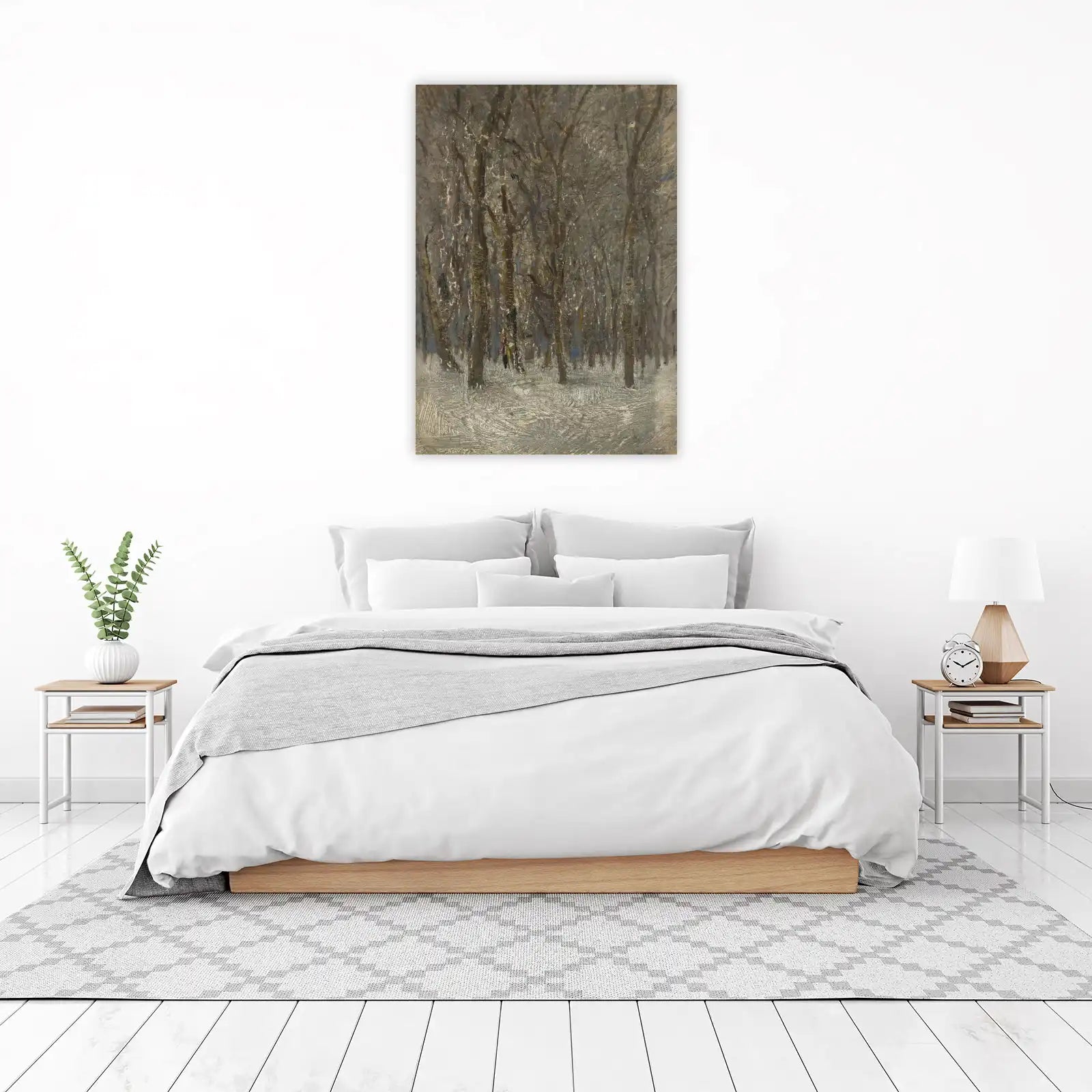 Winter Forest Trees Textured Wall Art