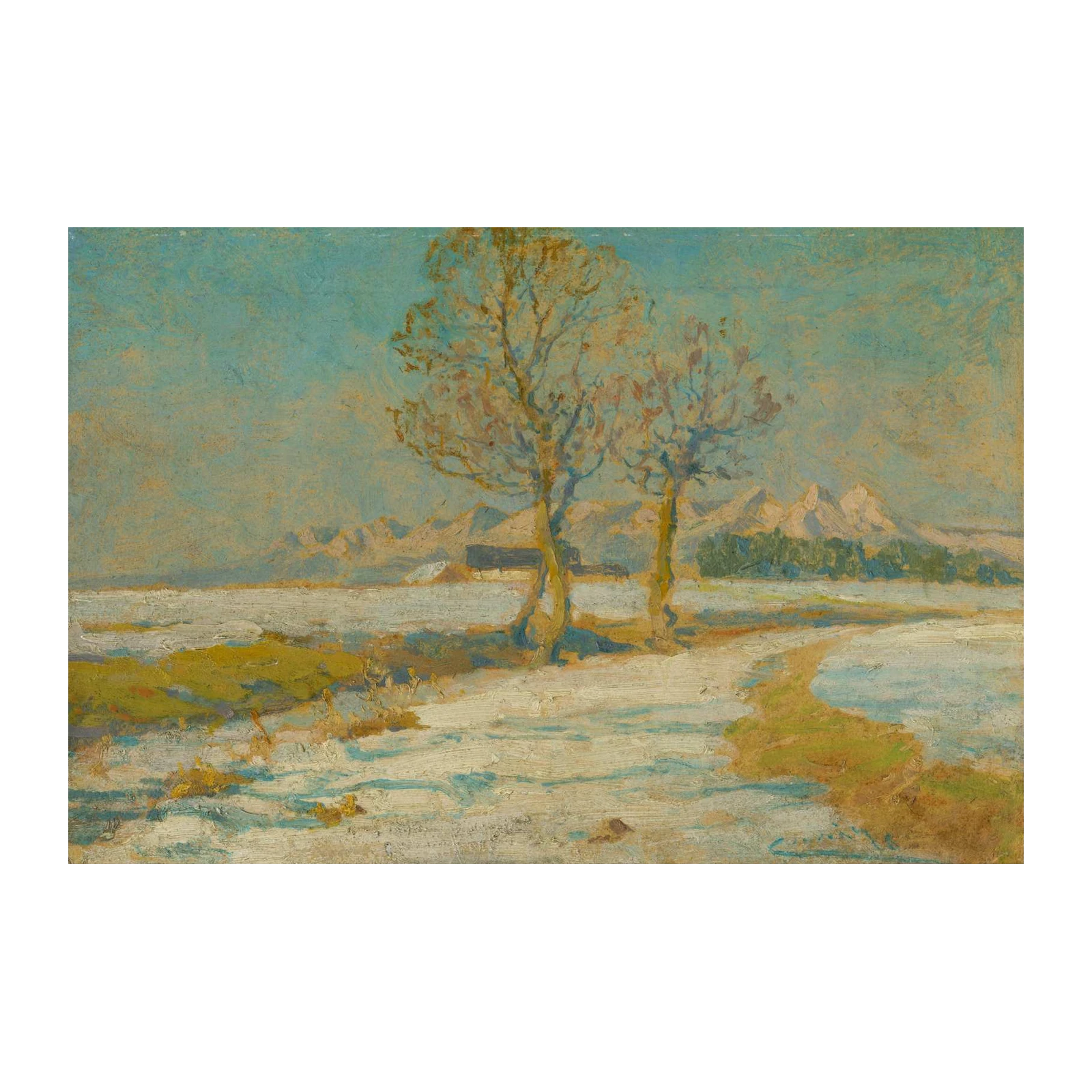 Winter Landscape with Mountains Wall Art