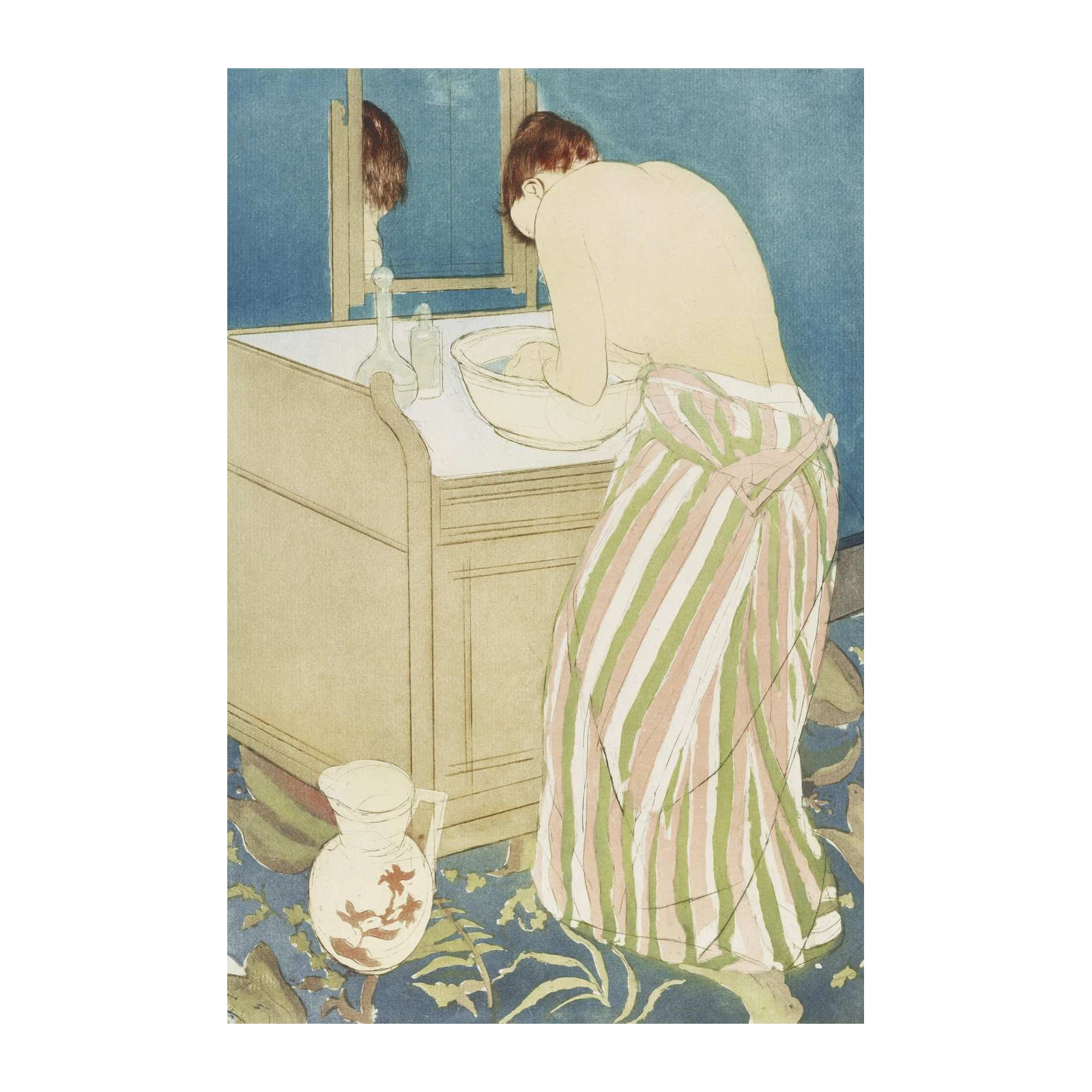 Vintage Bathroom Scene Wall Art