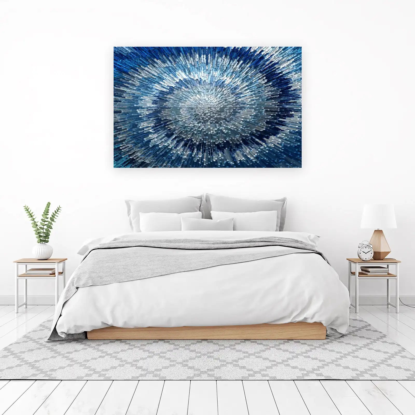 Abstract Blue Burst Wall Art