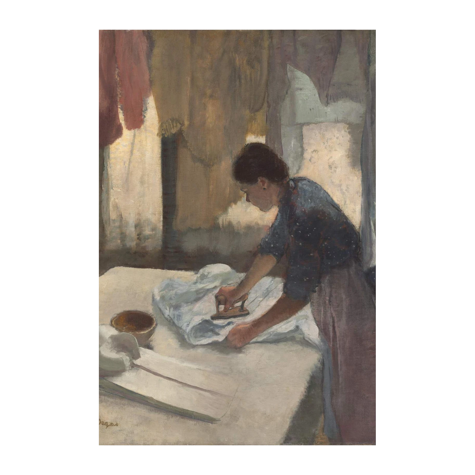 Impressionist Washerwoman Ironing Wall Art