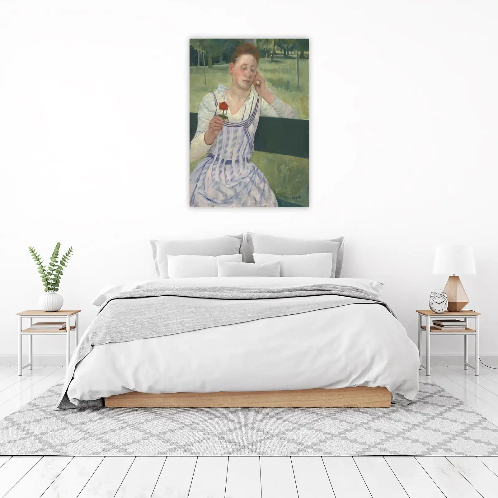 Young Girl with Red Flower Wall Art