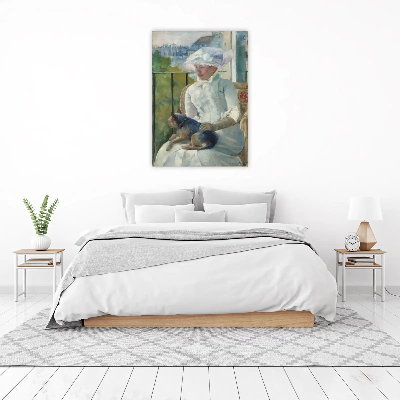 Impressionist Girl with Dog Wall Art