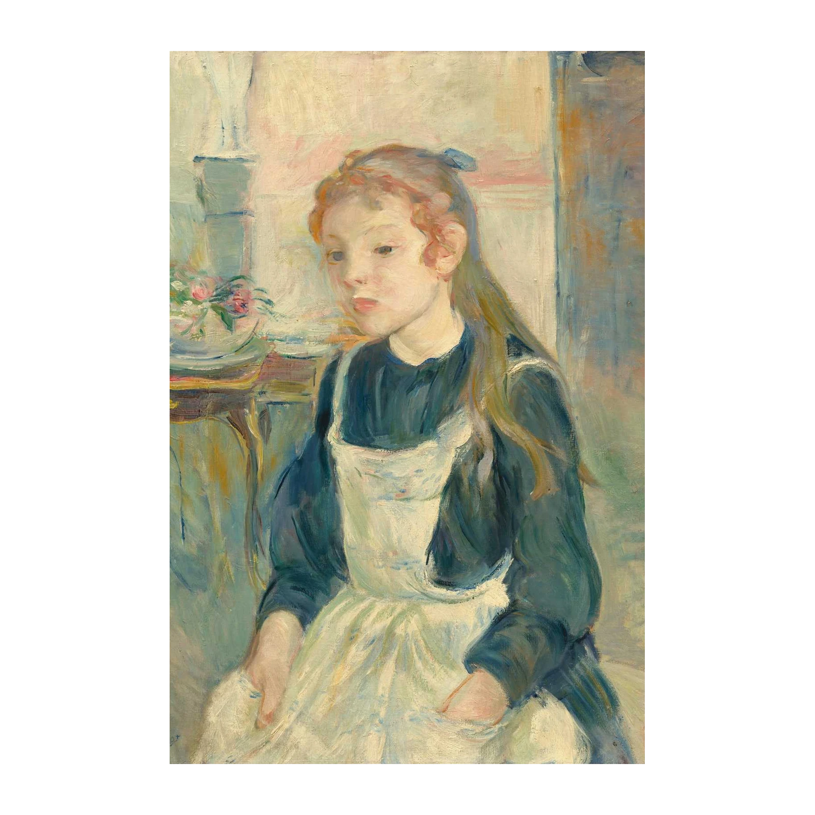 Impressionist Girl with Flowers Wall Art