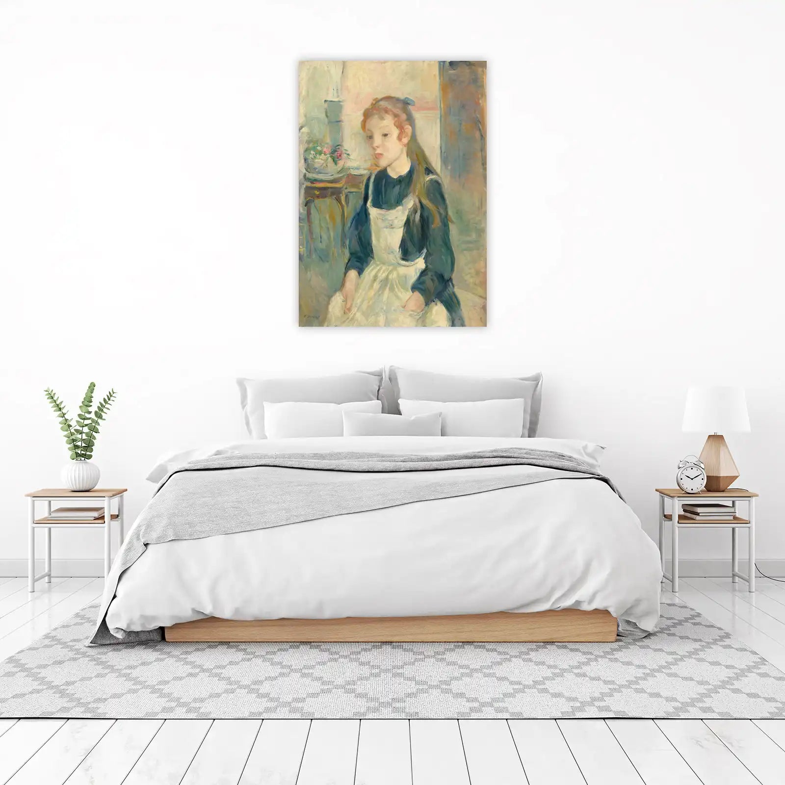Impressionist Girl with Flowers Wall Art