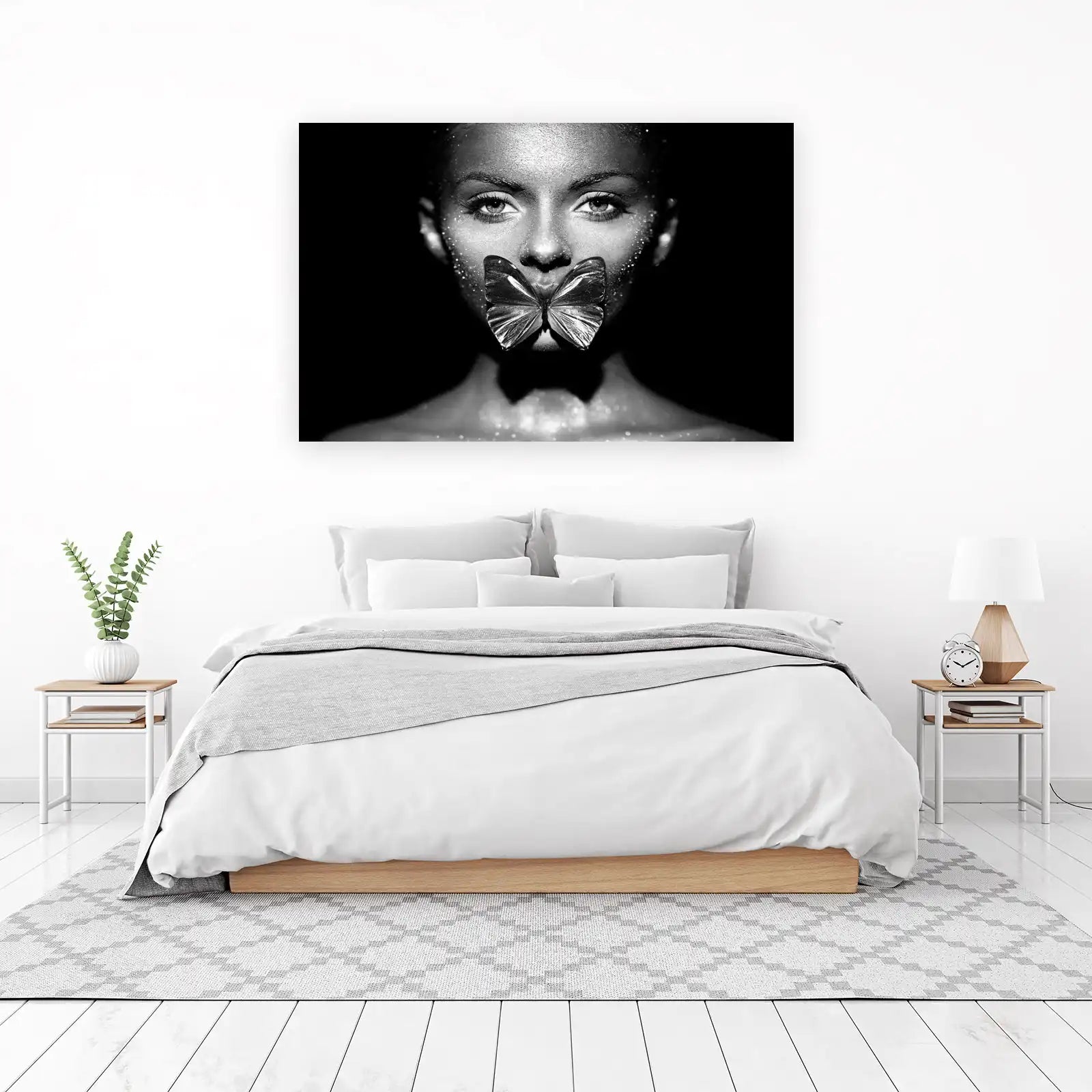 Striking Butterfly Whisper Black and White Wall Art