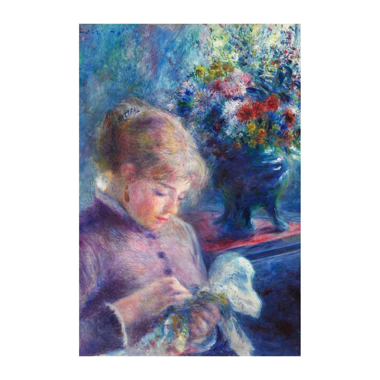Renoir "Young Girl Sewing" Impressionist Wall Art