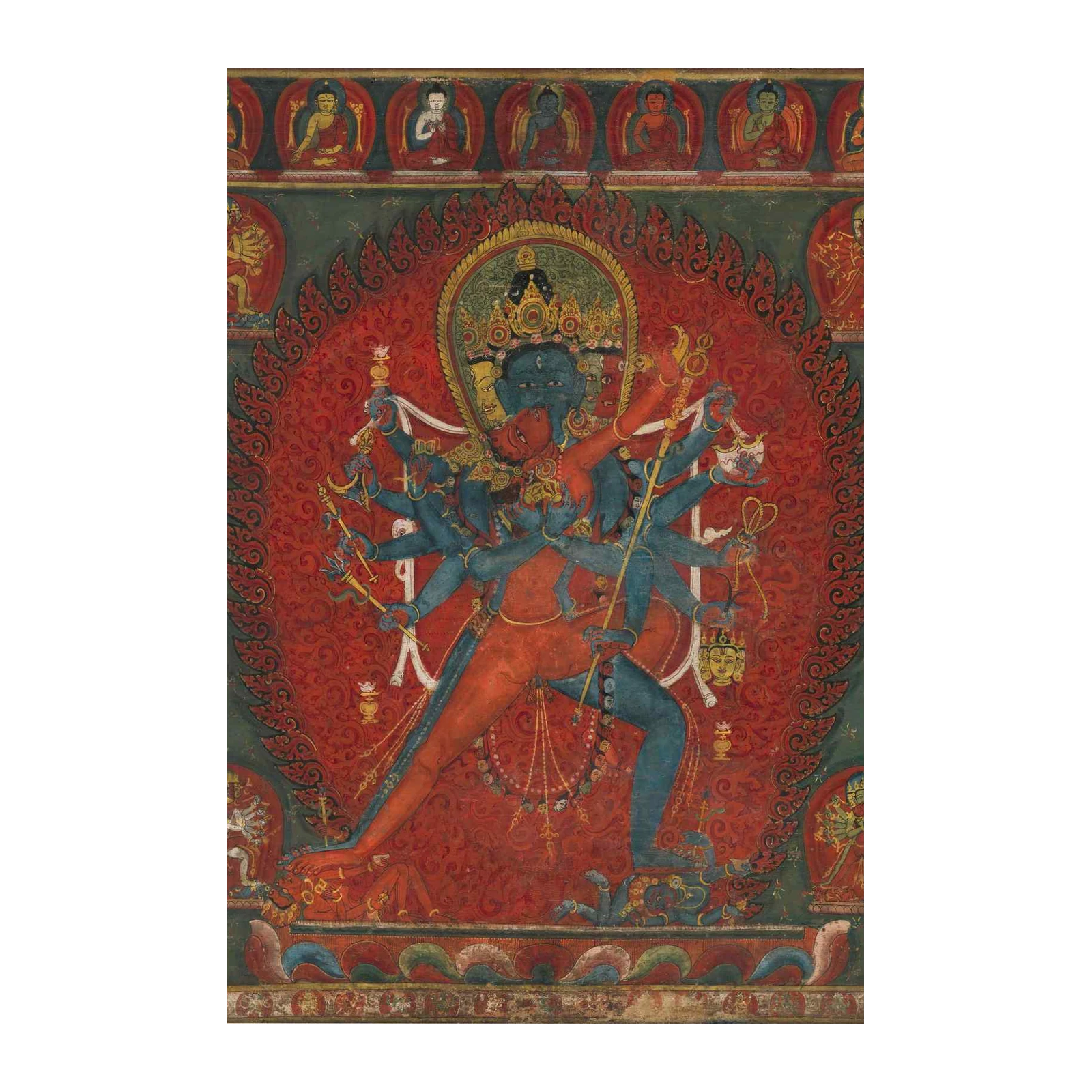 Tibetan Vajrakilaya Thangka Wall Art