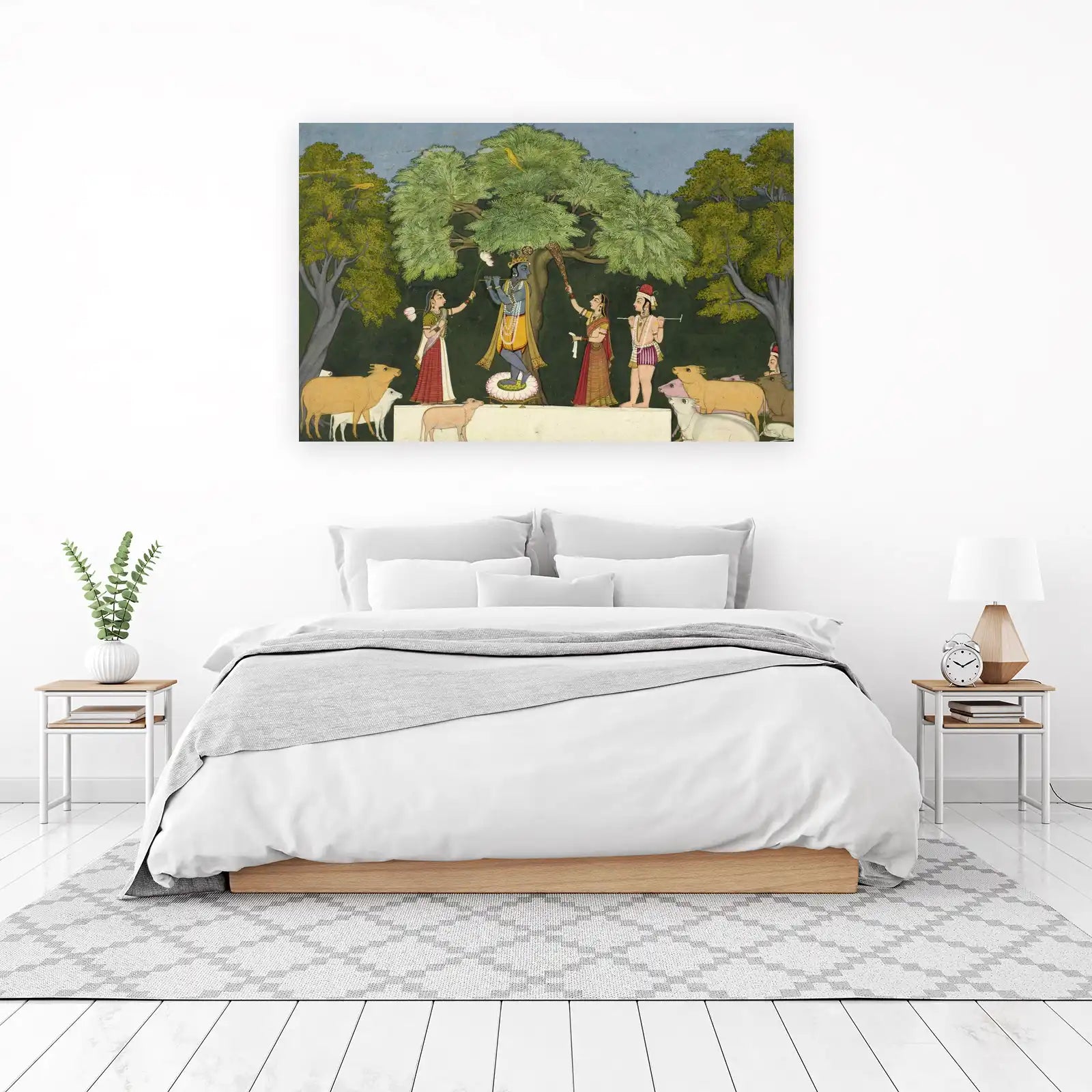 Krishna Flute Melody Divine Cows Wall Art