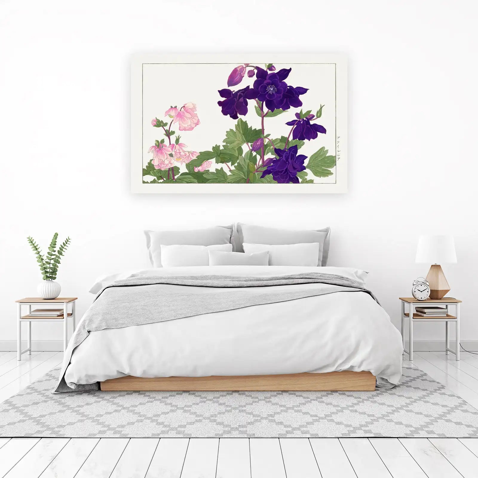 Elegant Purple & Pink Columbine Floral Wall Art