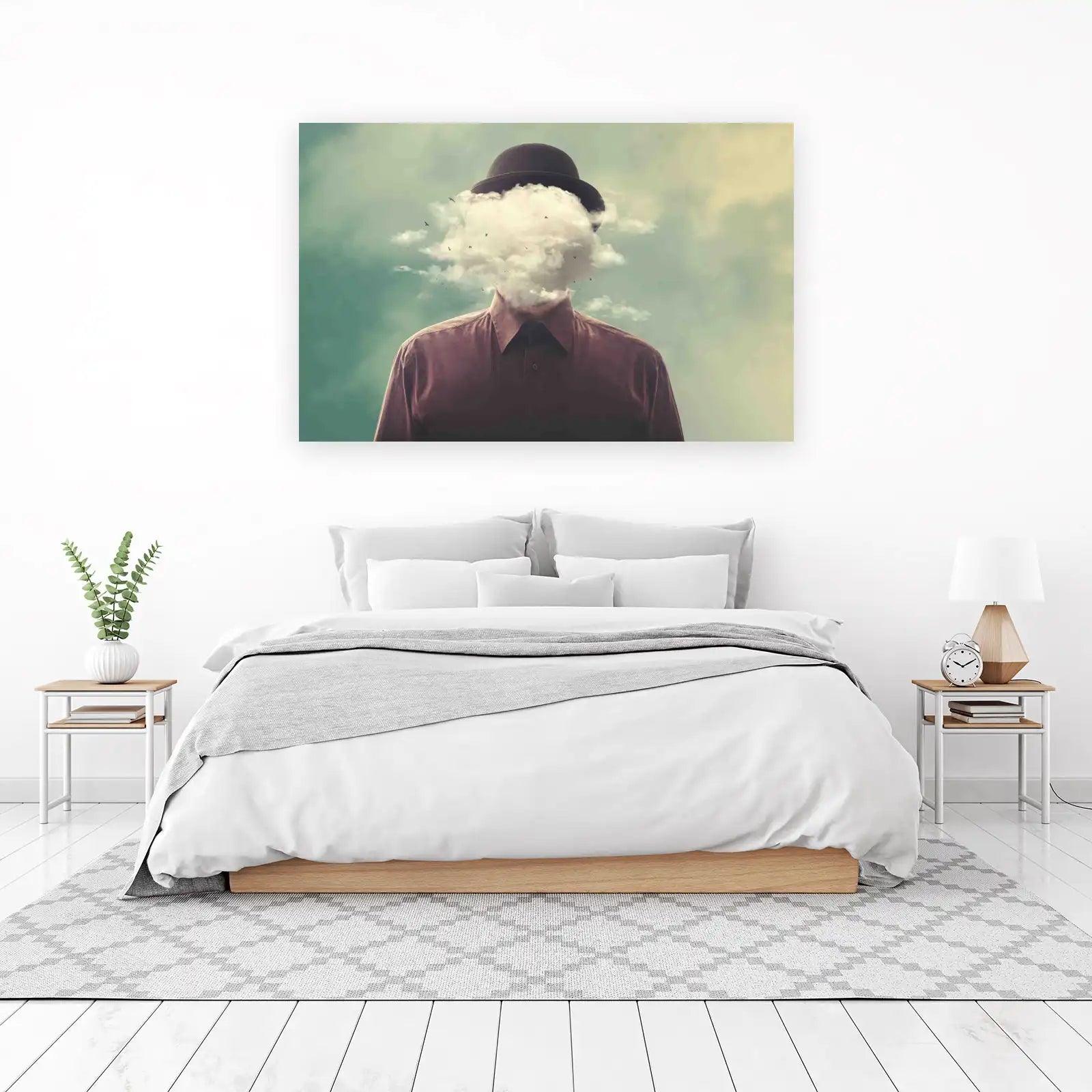 Surreal Cloud Head Man Wall Art