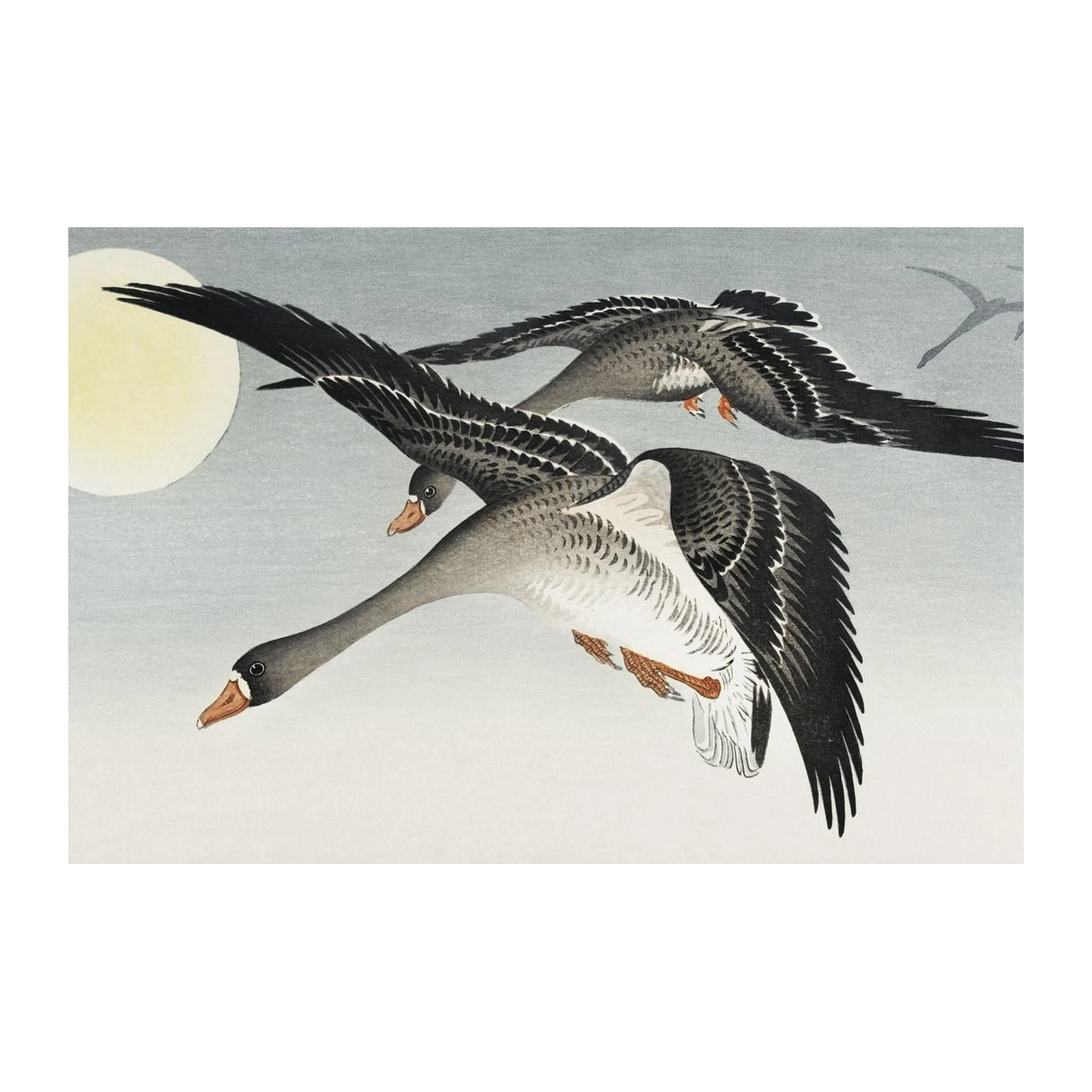 Geese in Flight Moon Wall Art