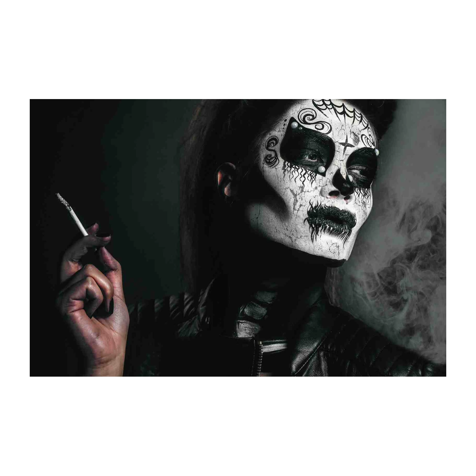 Day of the Dead Skull Face Cigarette Wall Art
