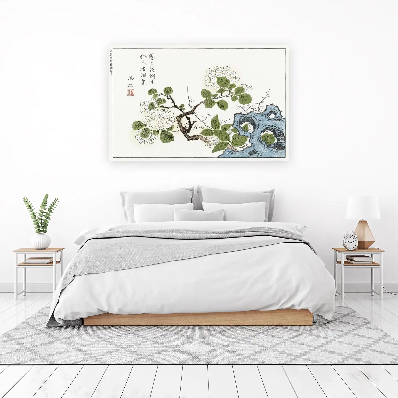 Japanese Hydrangea & Rock Wall Art