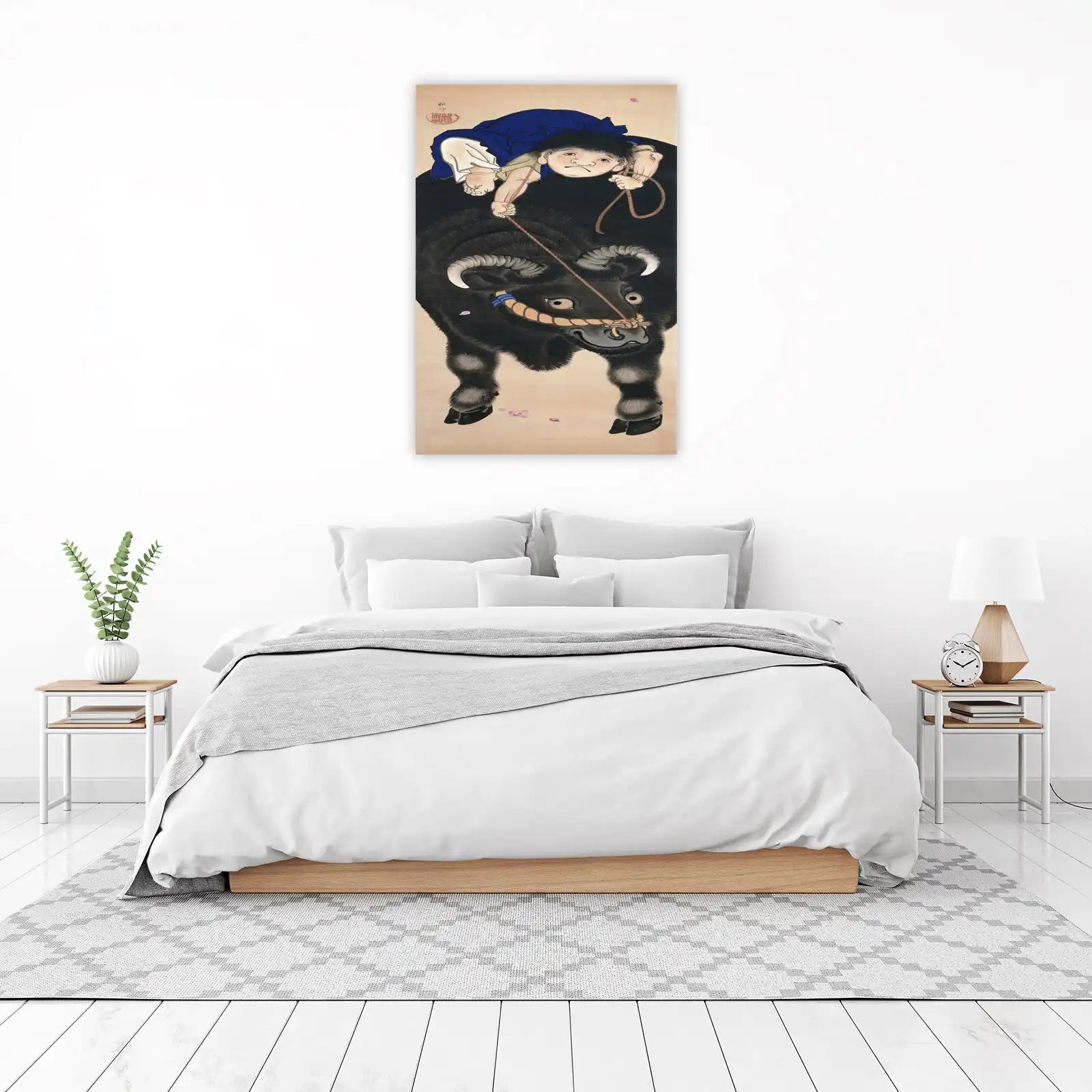 Boy & Bull Japanese Art Wall Art