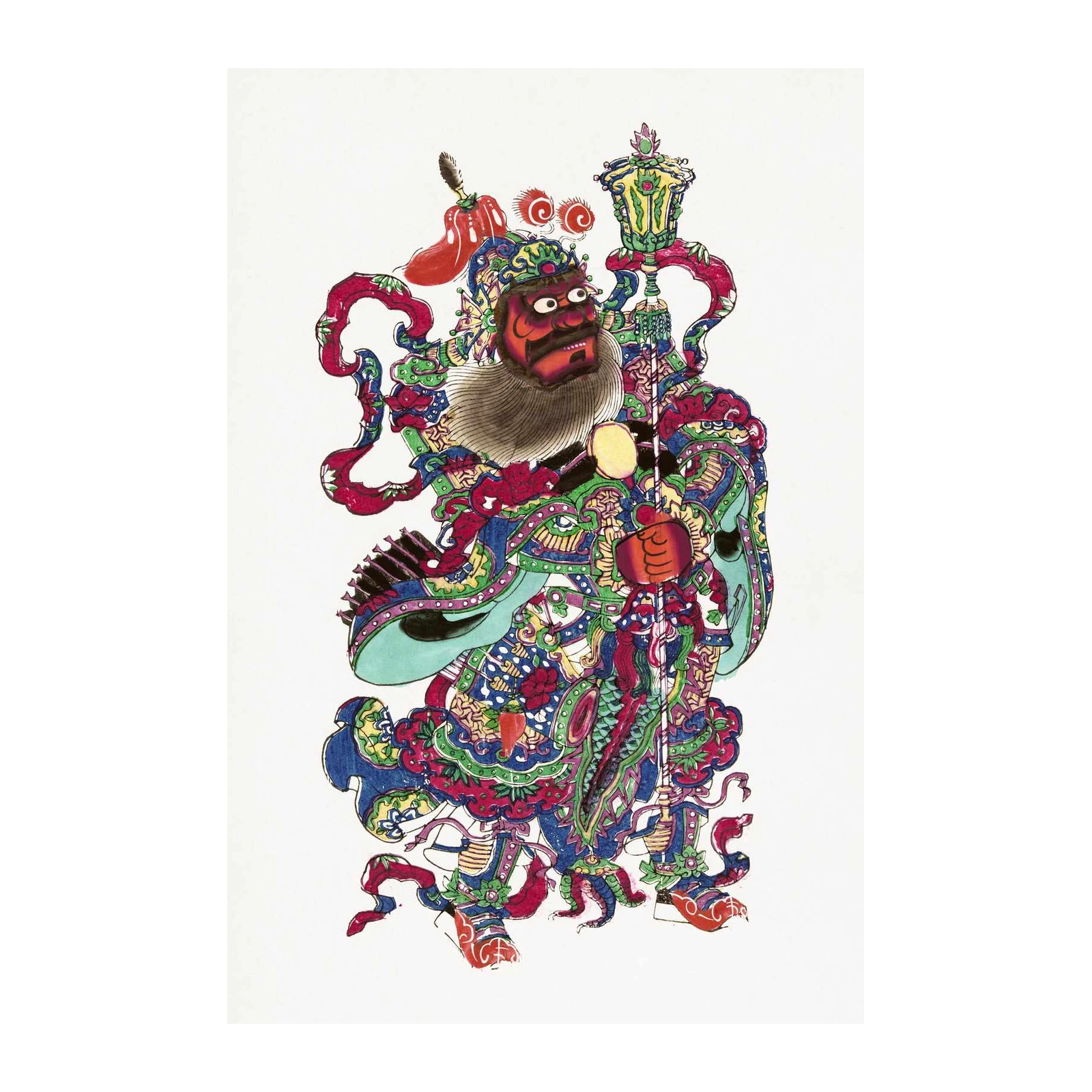 Vibrant Guardian Spirit Warrior Wall Art