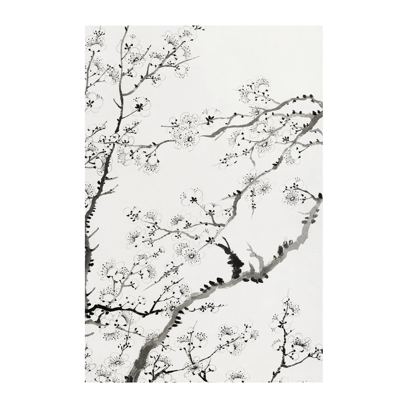 Elegant Plum Blossom Ink Art Wall Art