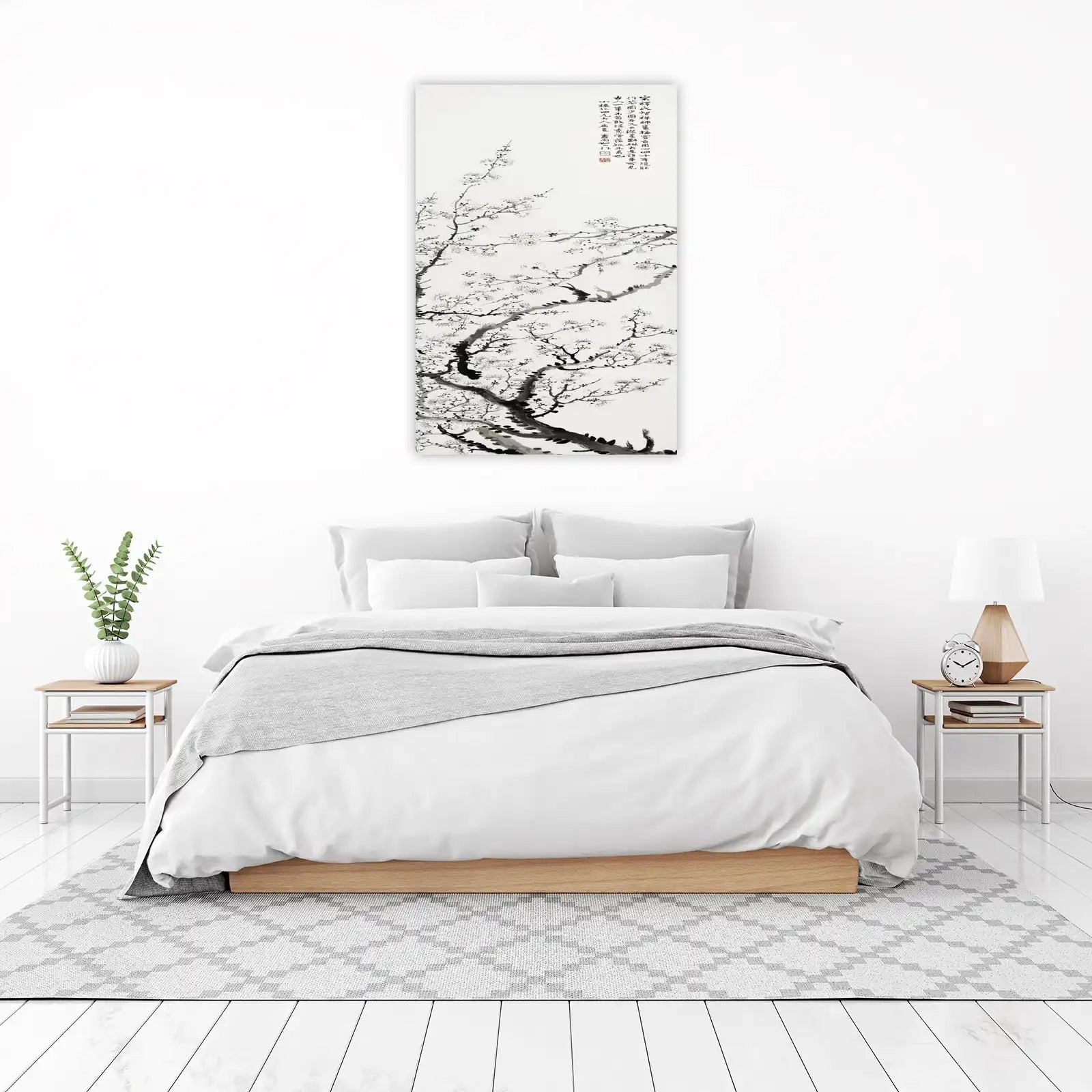 Elegant Plum Blossom Ink Art Wall Art