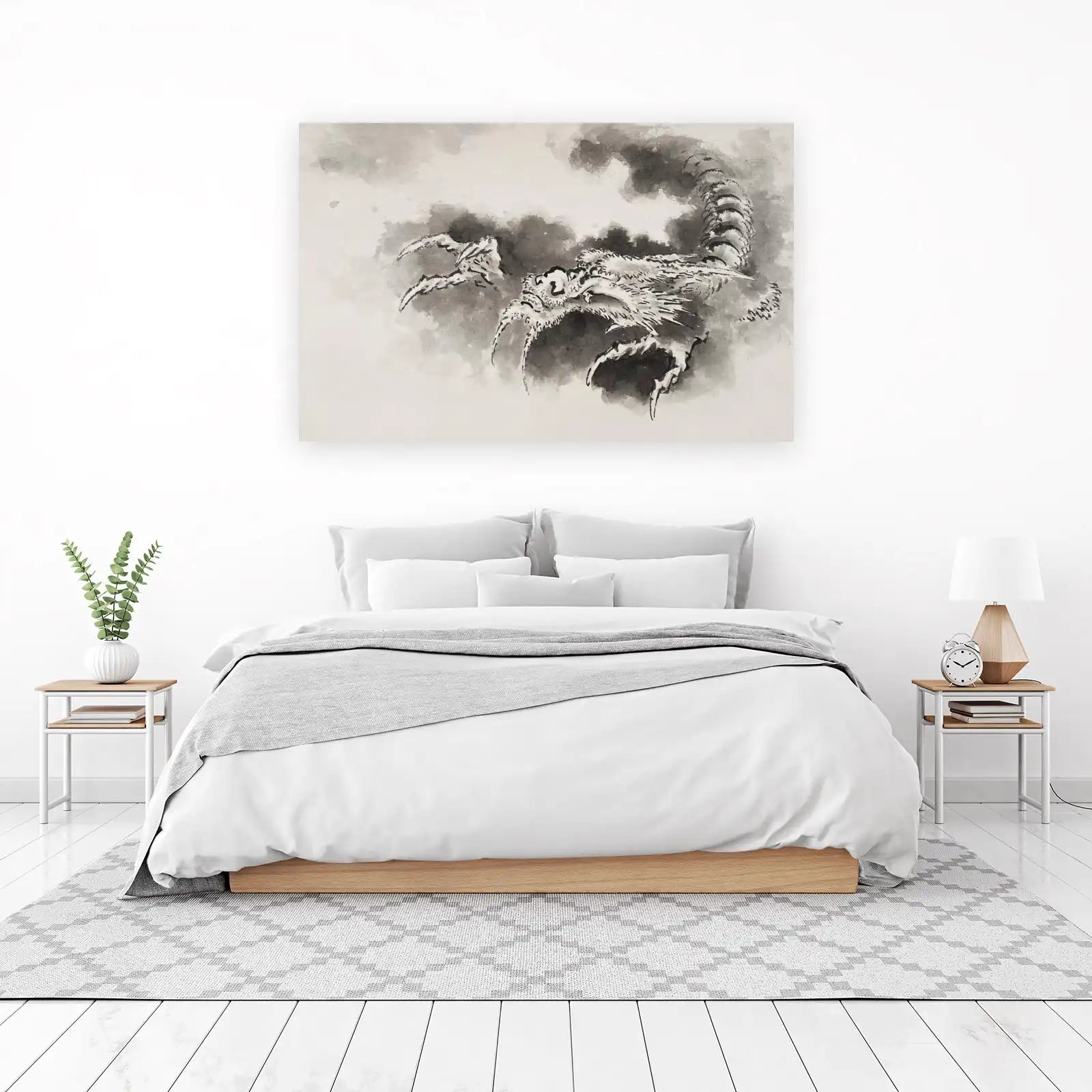 Majestic Dragon Ink Wash Wall Art