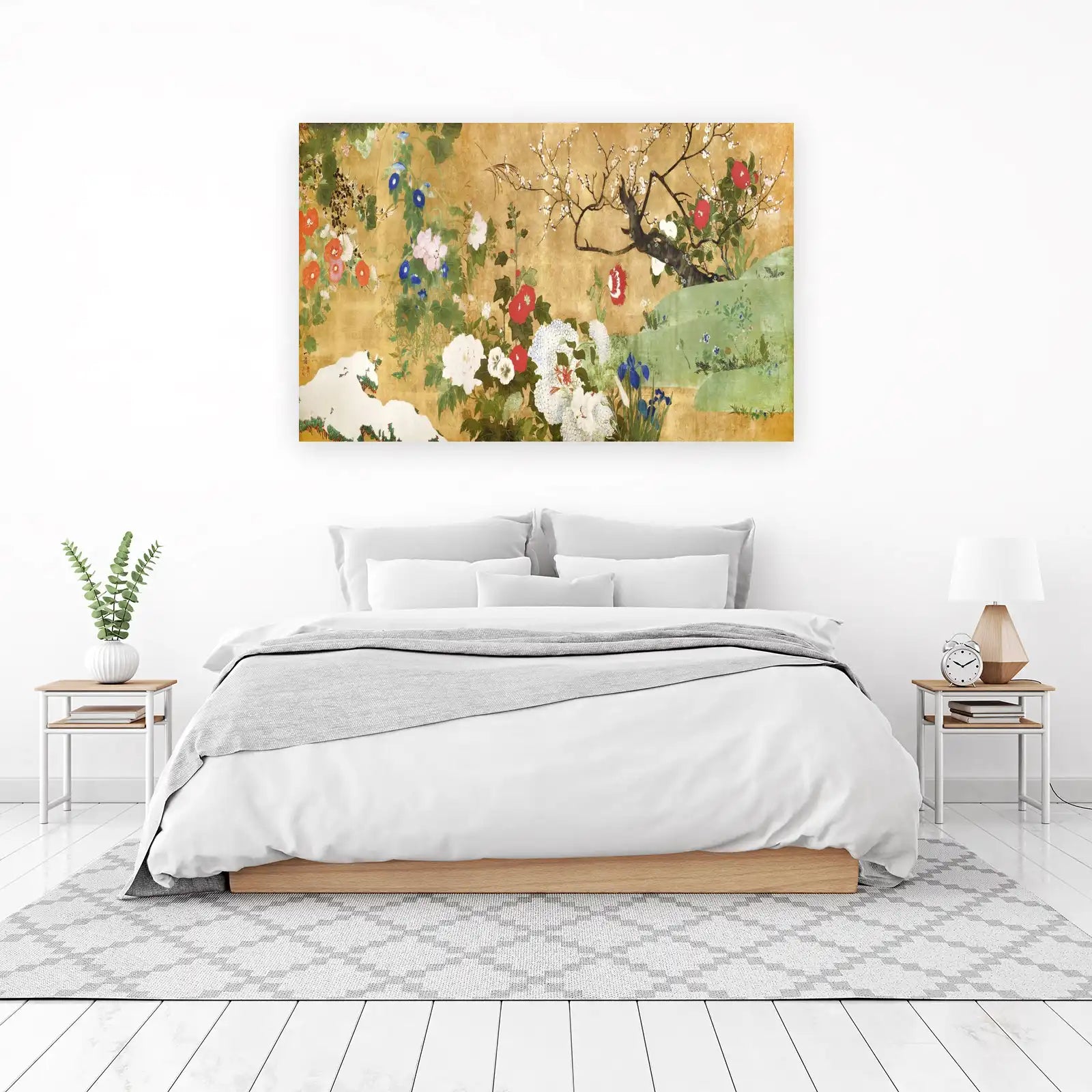 Vibrant Floral Landscape Japanese Art Wall Art