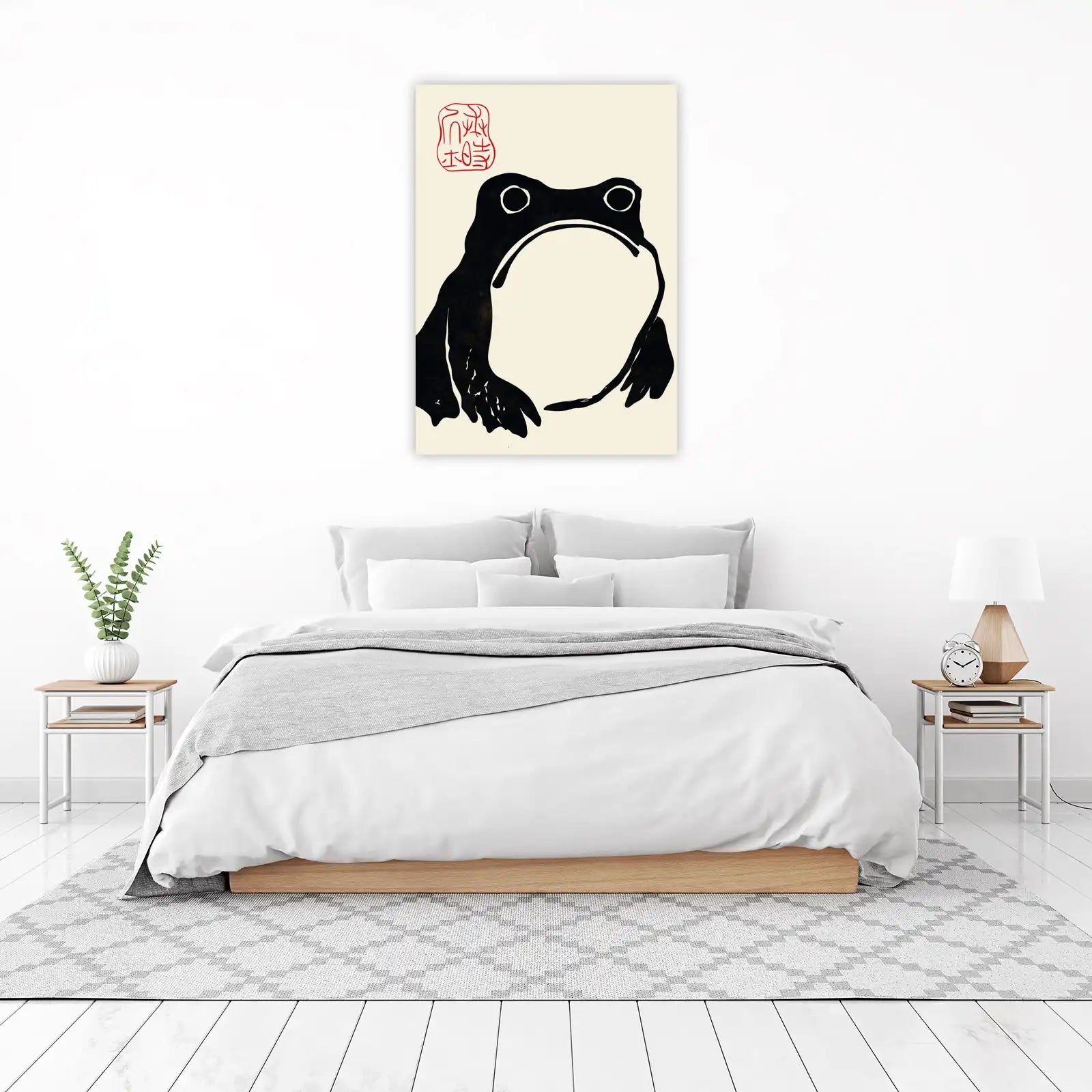 Whimsical Black Frog Minimalist Art Wall Art