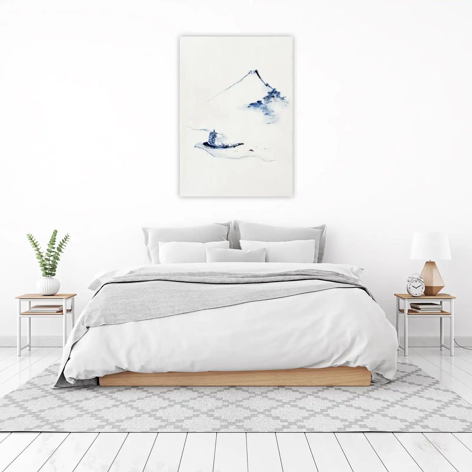 Zen Serenity Mountain & Boat Wall Art