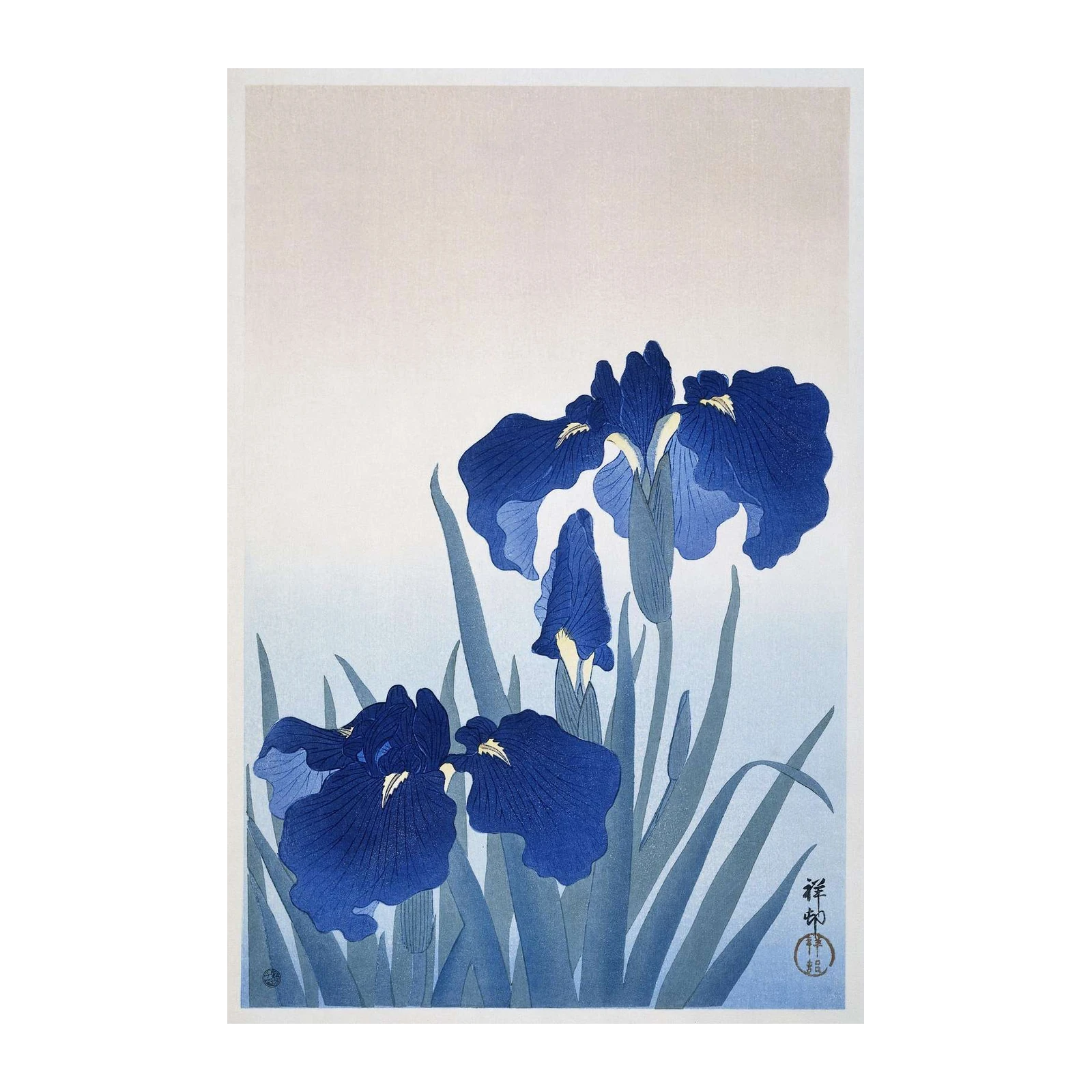 Vibrant Blue Iris Garden Wall Art