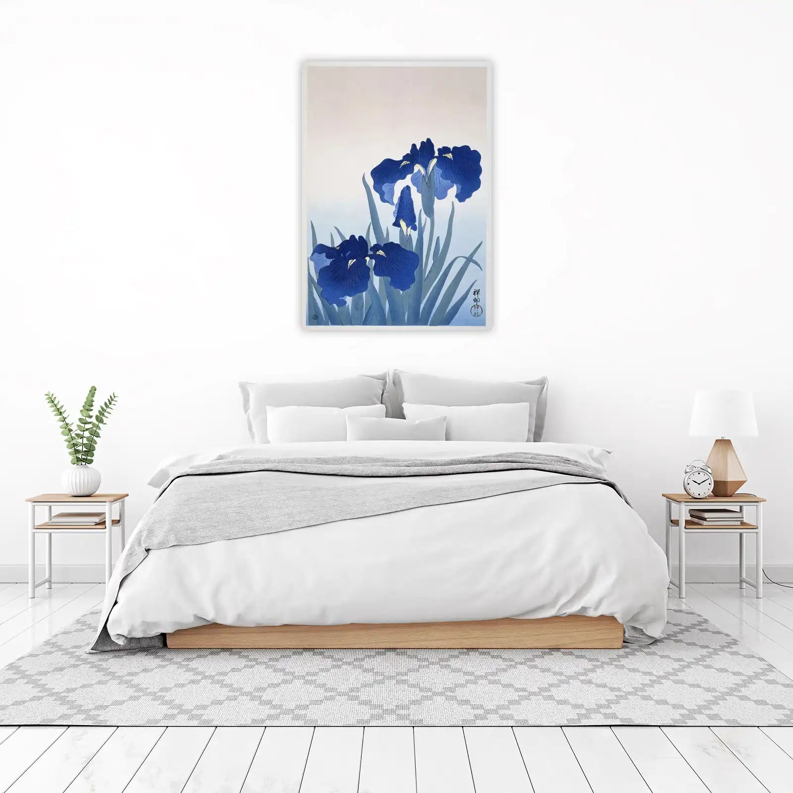 Vibrant Blue Iris Garden Wall Art