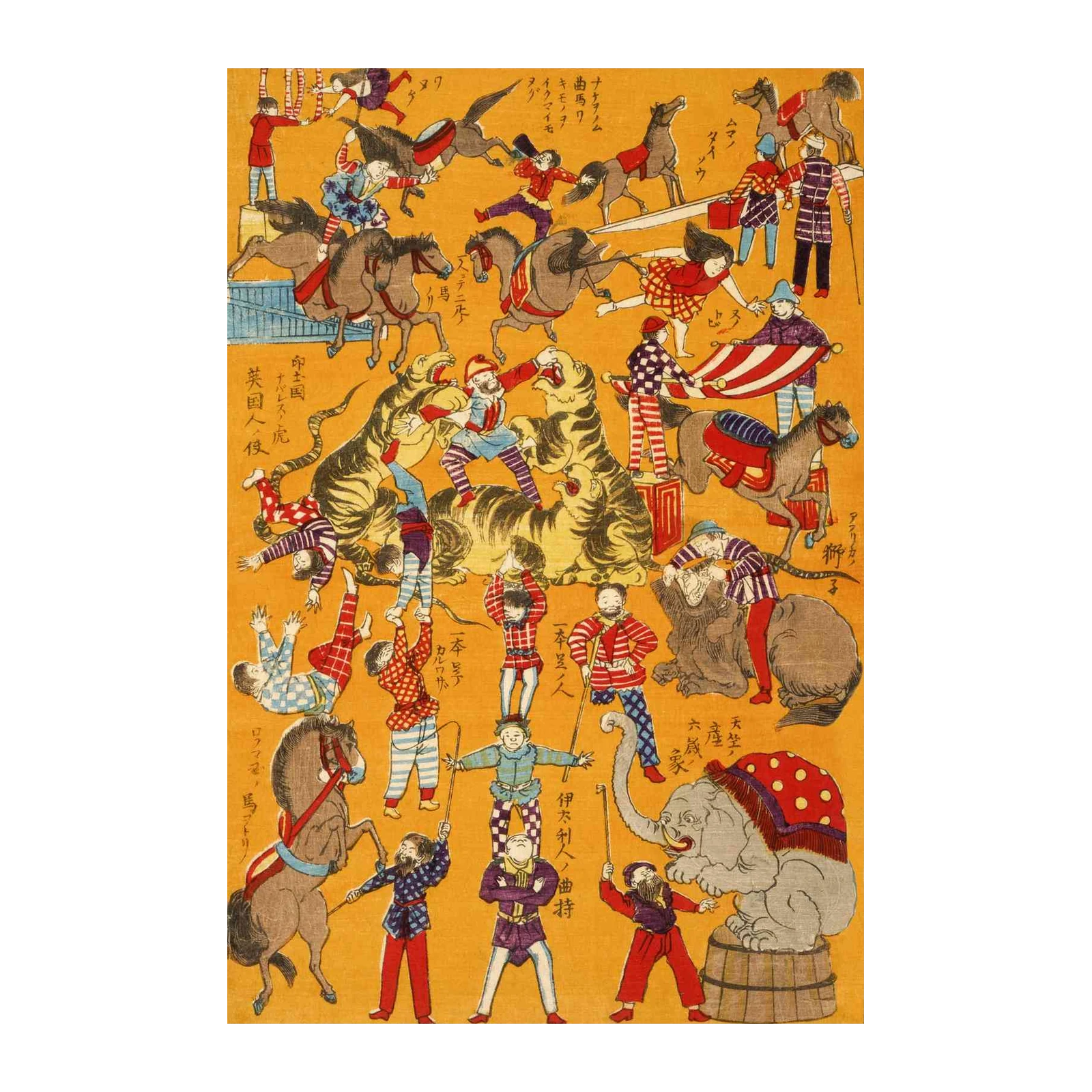 Vintage Circus Performers & Animals Wall Art